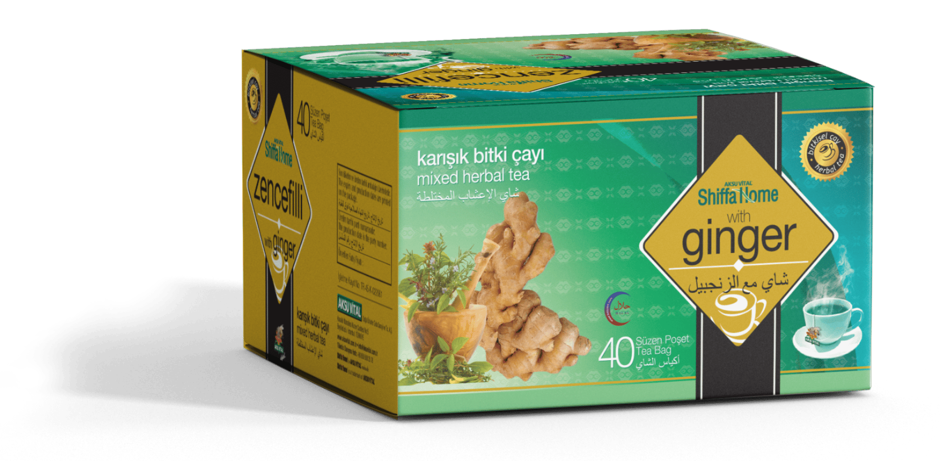 SHİFFA HOME Zencefilli Karışık Bitki Çayı 40 Adet
