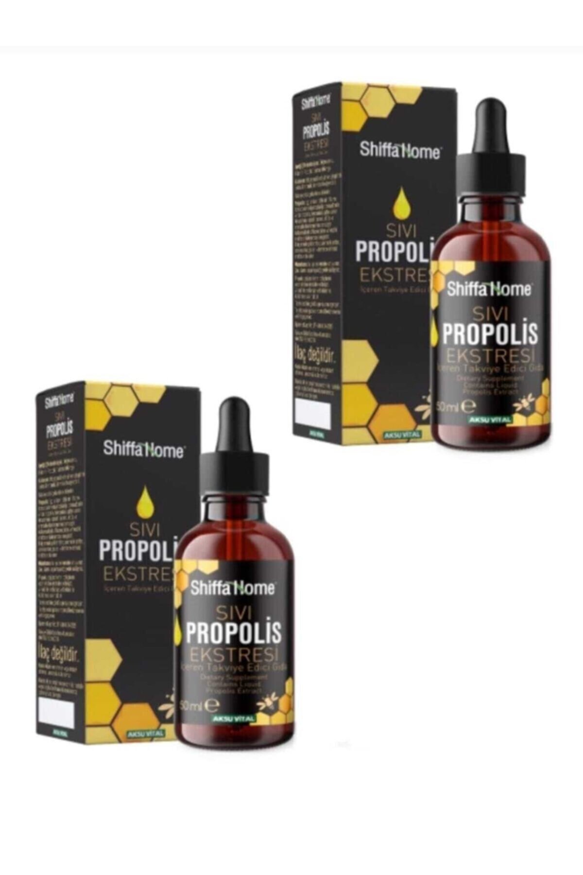 Sıvı Propolis Ekstresi Damlalıklı Cam Şişe 50 Ml 2 Adet Sepetse