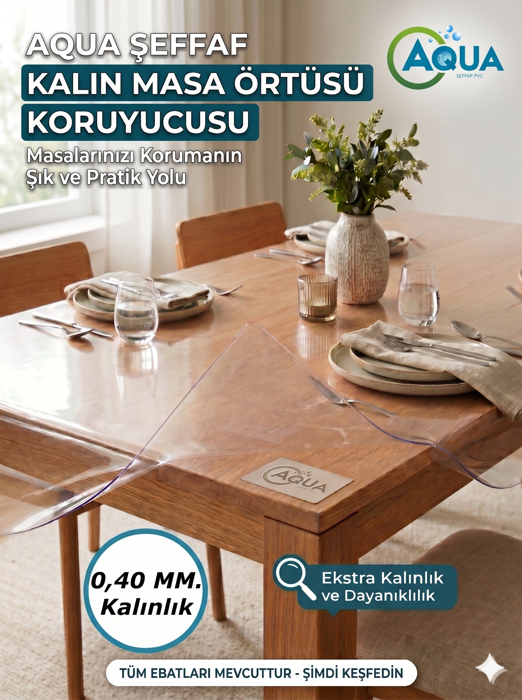 ŞEFFAF PVC MİKA - 0,40 MM. KALINLIK