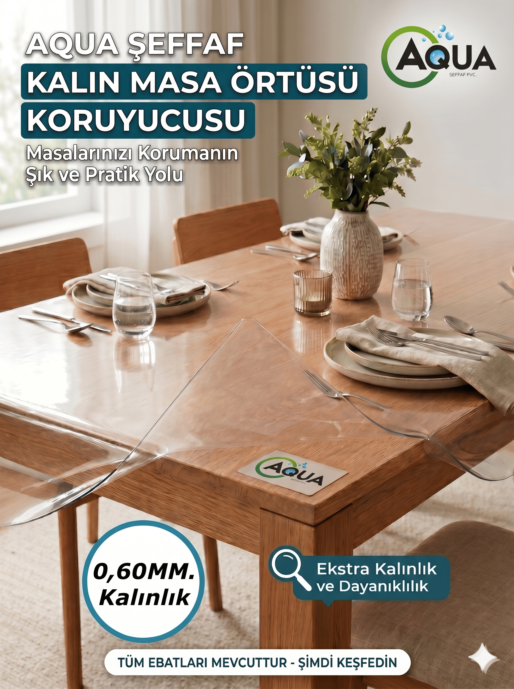 ŞEFFAF PVC MİKA - 0,60 MM. KALINLIK