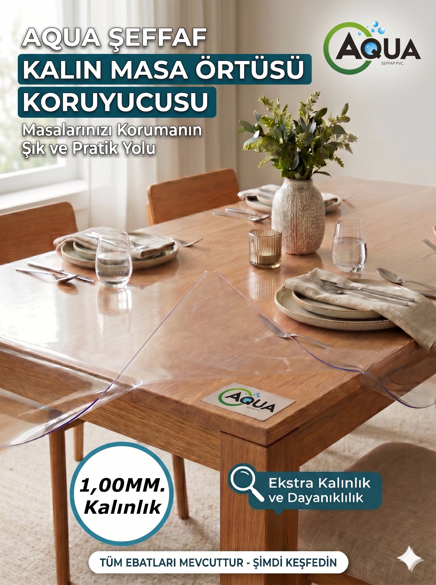 ŞEFFAF PVC MİKA - 1,00 MM. KALINLIK