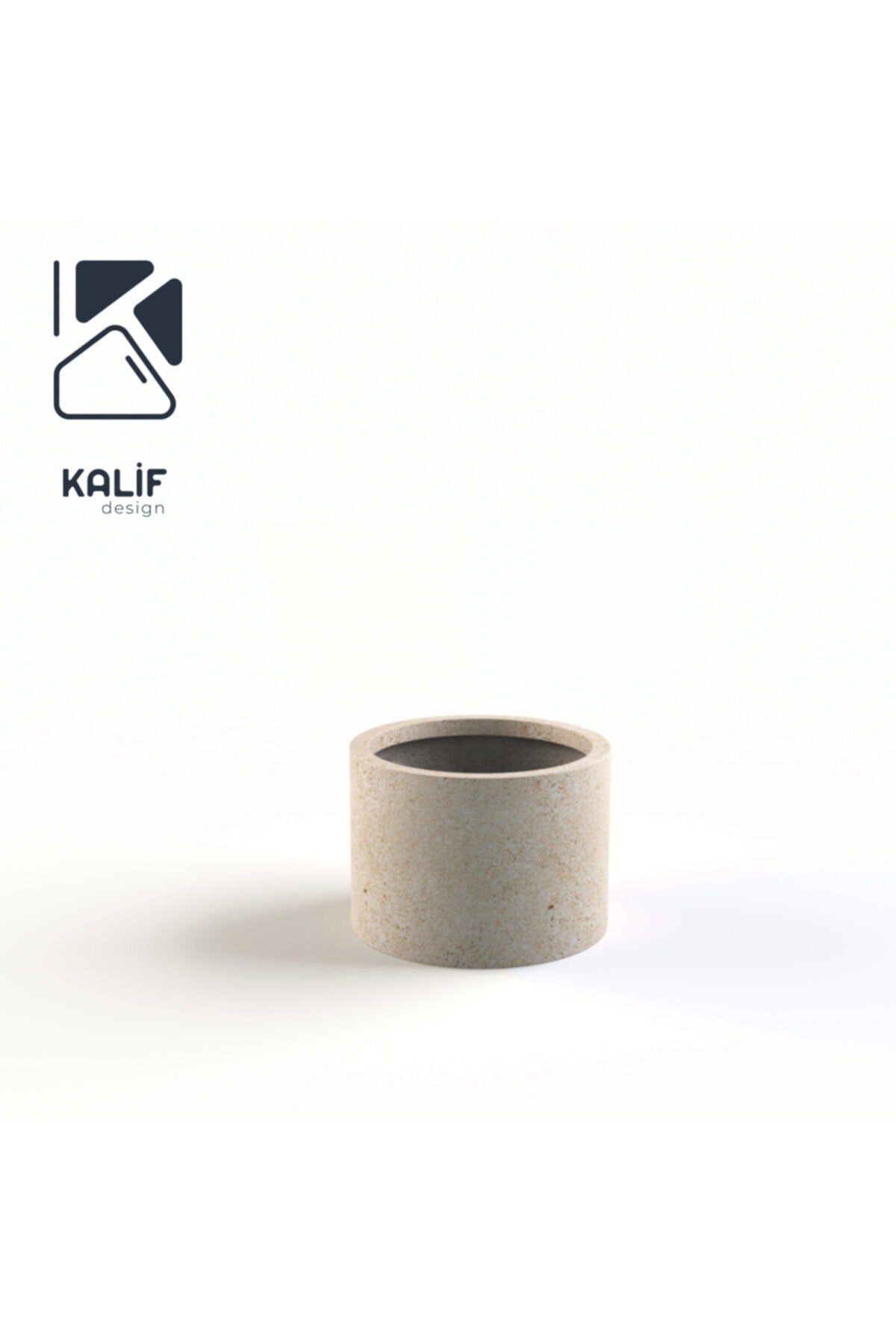 Hafif Beton Saksı (terrazo) Cylinder 35x25 Krem