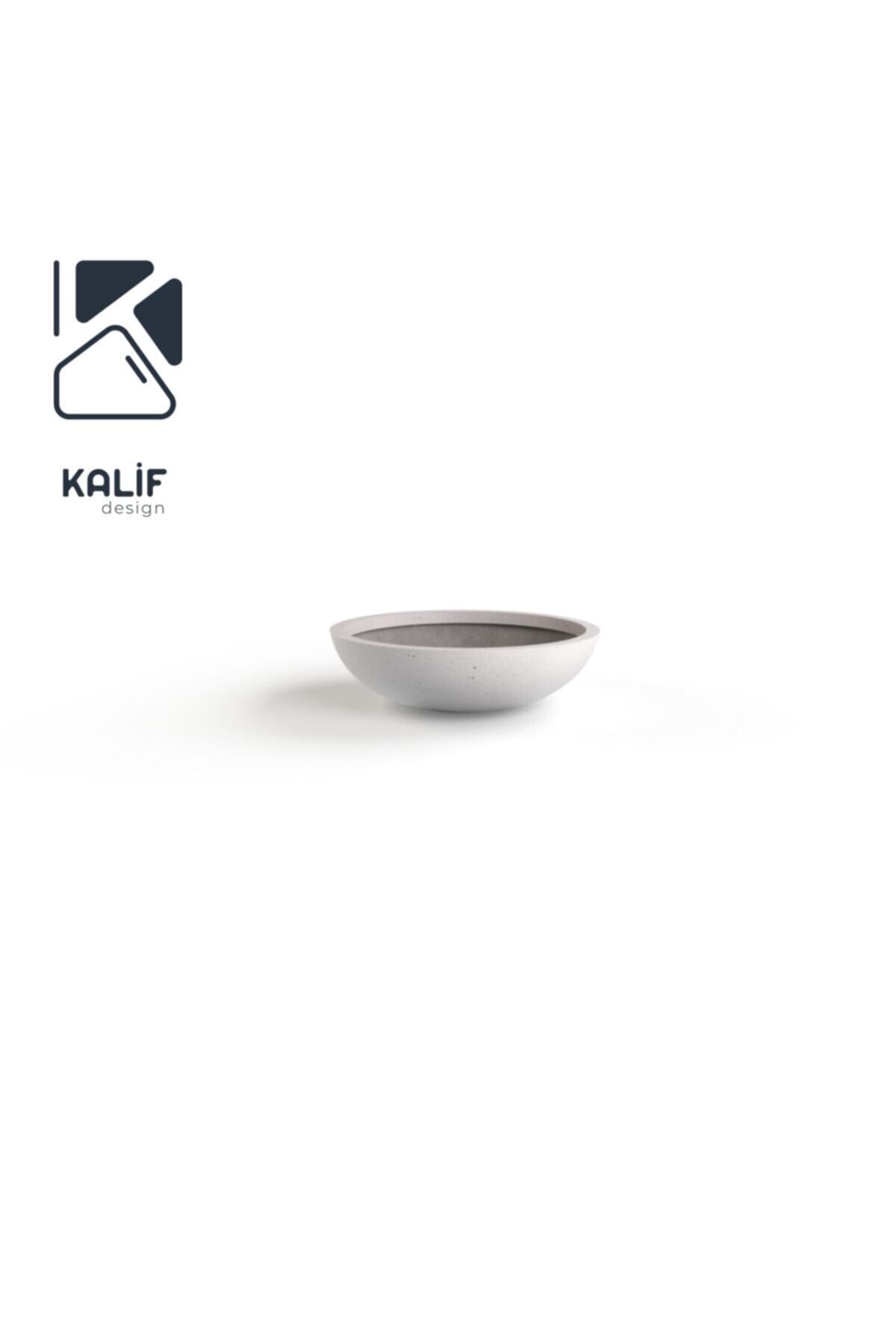 Hafif Beton Saksı (terrazo) Freya (m) 70x70x20 Beyaz