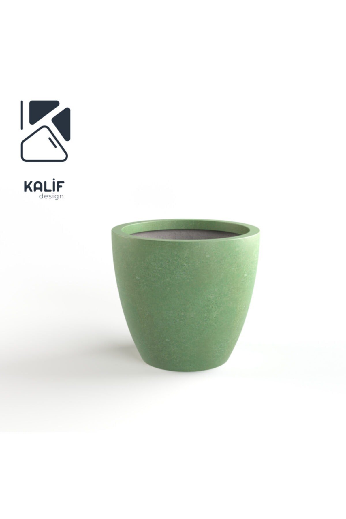 Hafif Beton Saksı (TERRAZO) Indra (L) 44x42 Yeşil