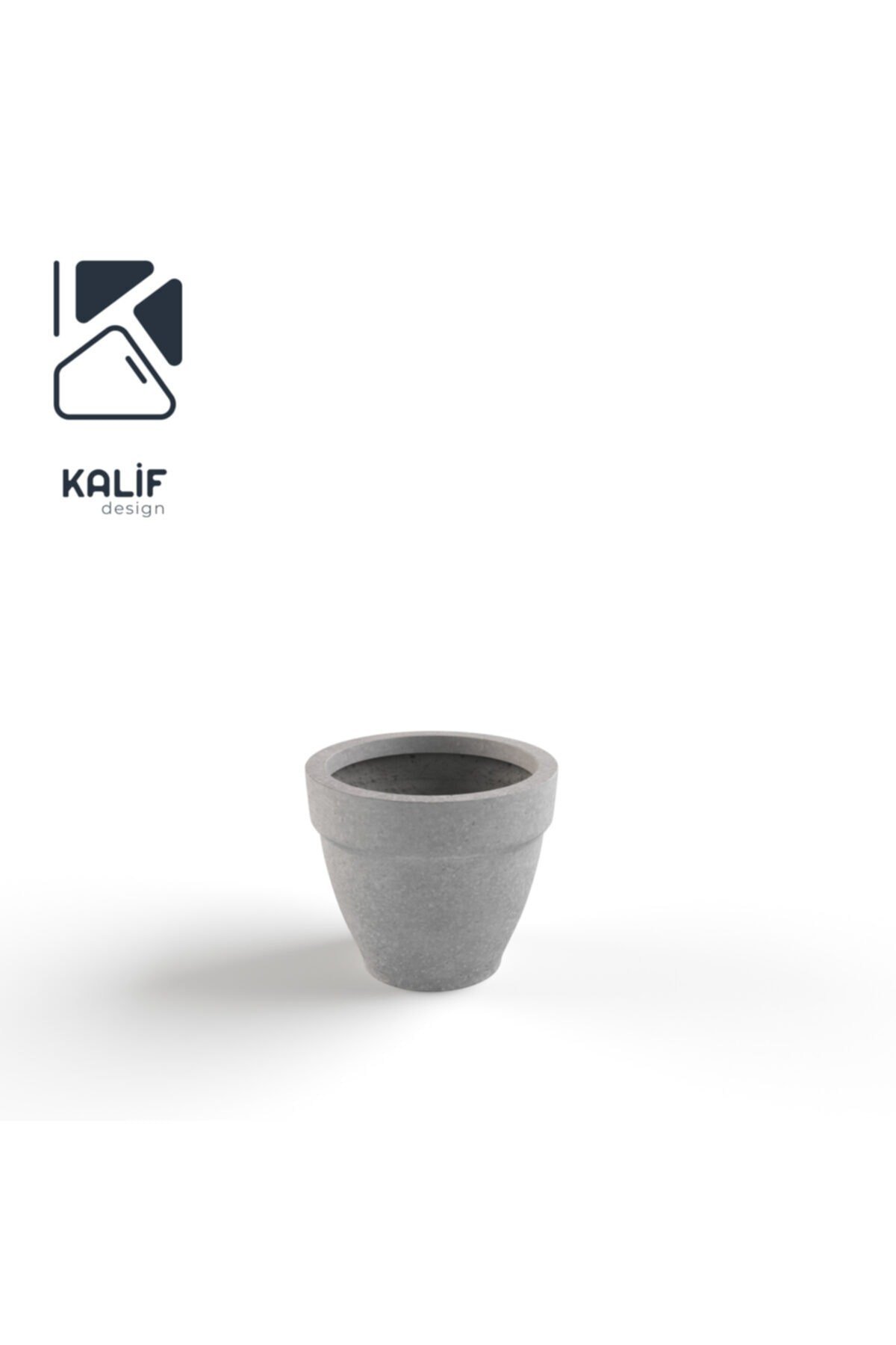 Hafif Beton Saksı (terrazo) Terra (s) 28x24 Gri