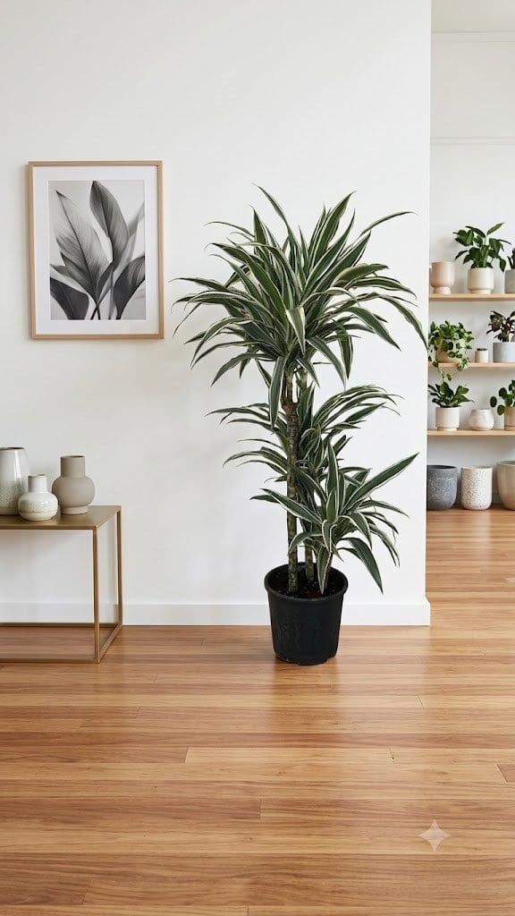 İthal Dev Boy Dracaena Warneckii 110-120 cm | 3 Köklü Salon Çiçeği