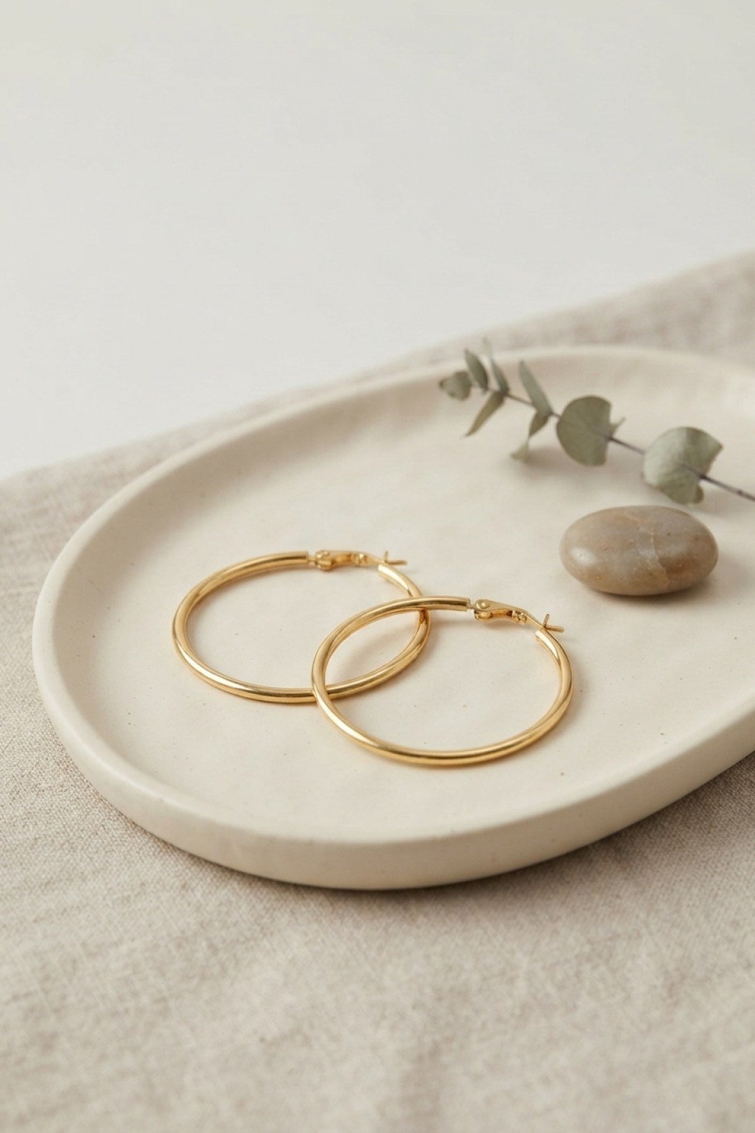 316L Çelik Gold Renk 36 mm Halka Küpe