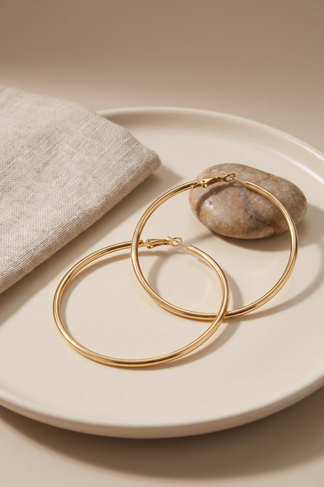 316L Çelik Gold Renk 56 mm Halka Küpe