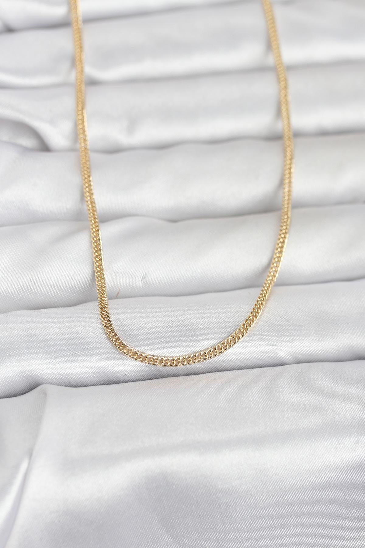 CM 14K Gold Renk Dolgun Zincir Model 60 cm Kadın Kolye