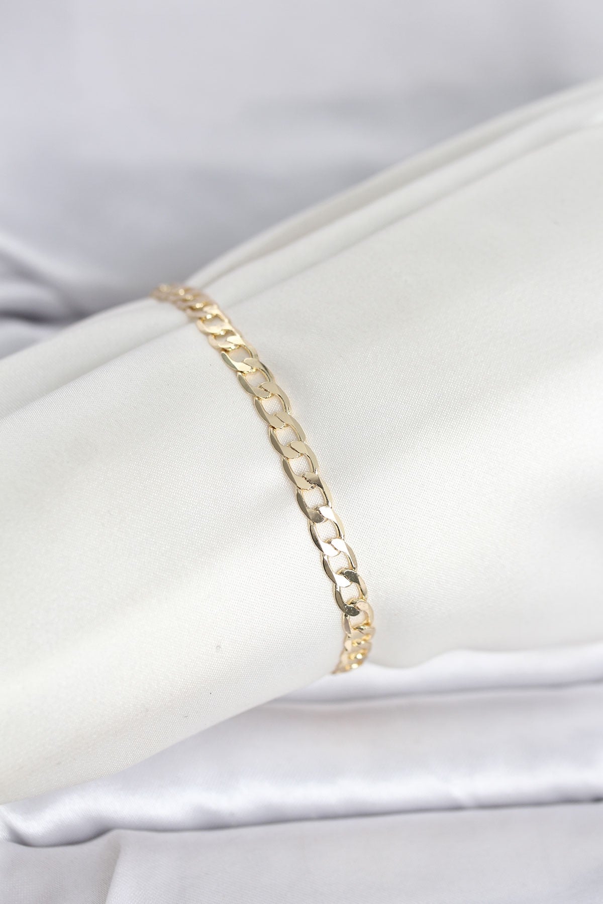 CM 14K Gold Renk Halka Zincir Model Kadın Bileklik