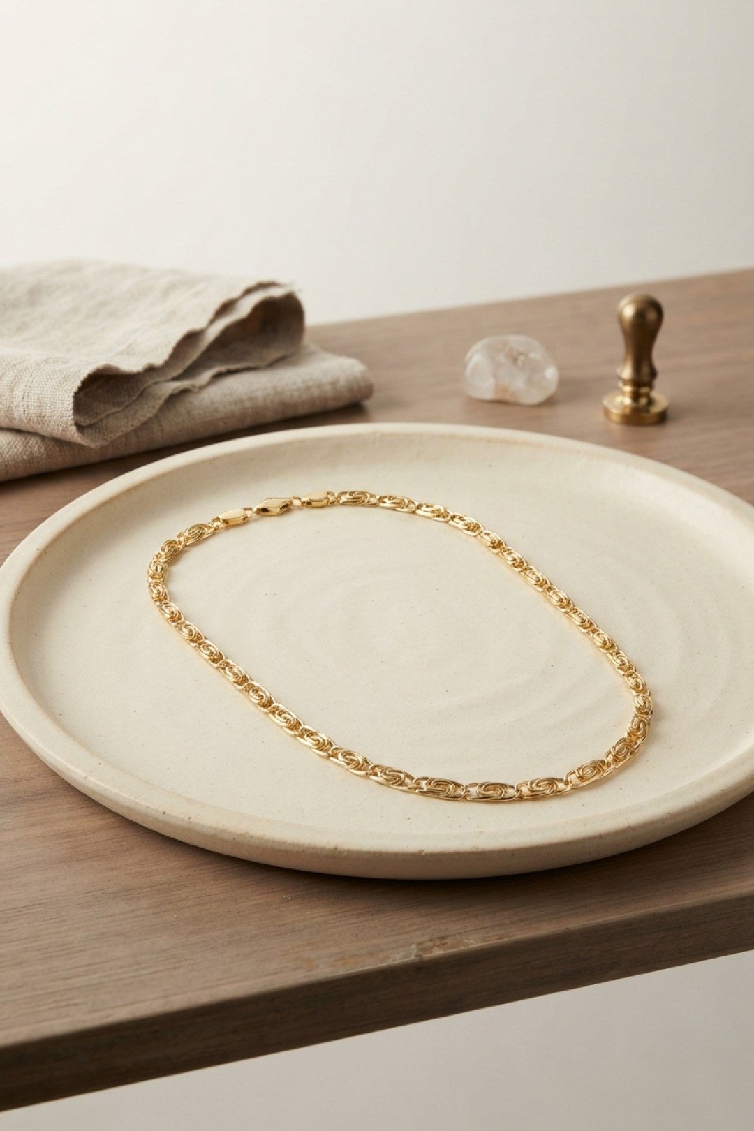 CM Yay Model Gold Renk 50 cm Kadın Kolye