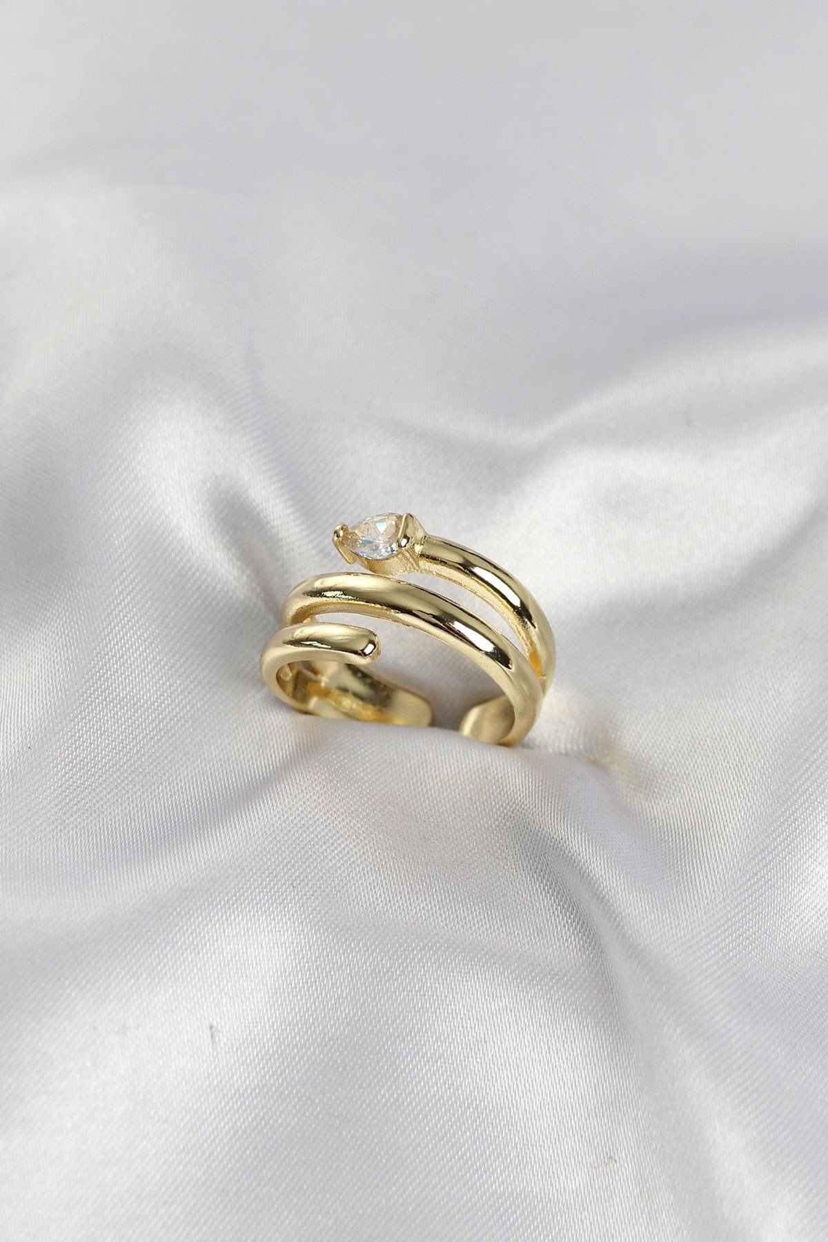 Pirinç Gold Renk Sarmal Yılan Model Kadın Yüzük