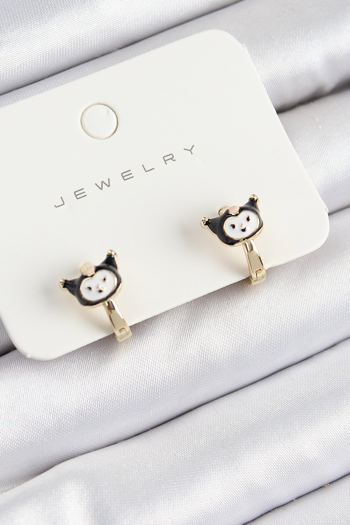 Pirinç Kuromi Model Gold Renk Çocuk Küpe