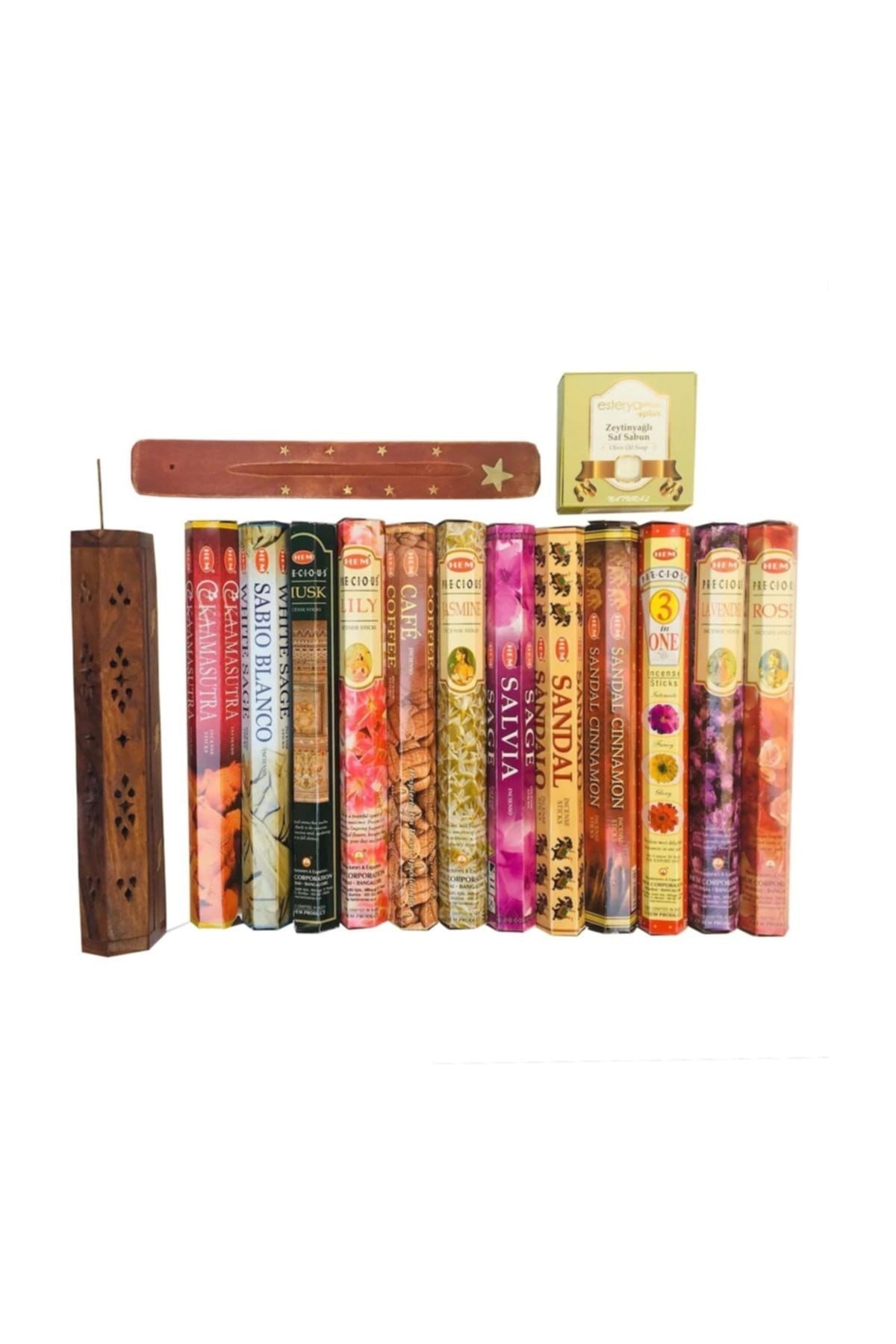 Aslıbu.net Ahşap Tütsülük - 240 Adet Tütsü Çubuğu Hediyeli