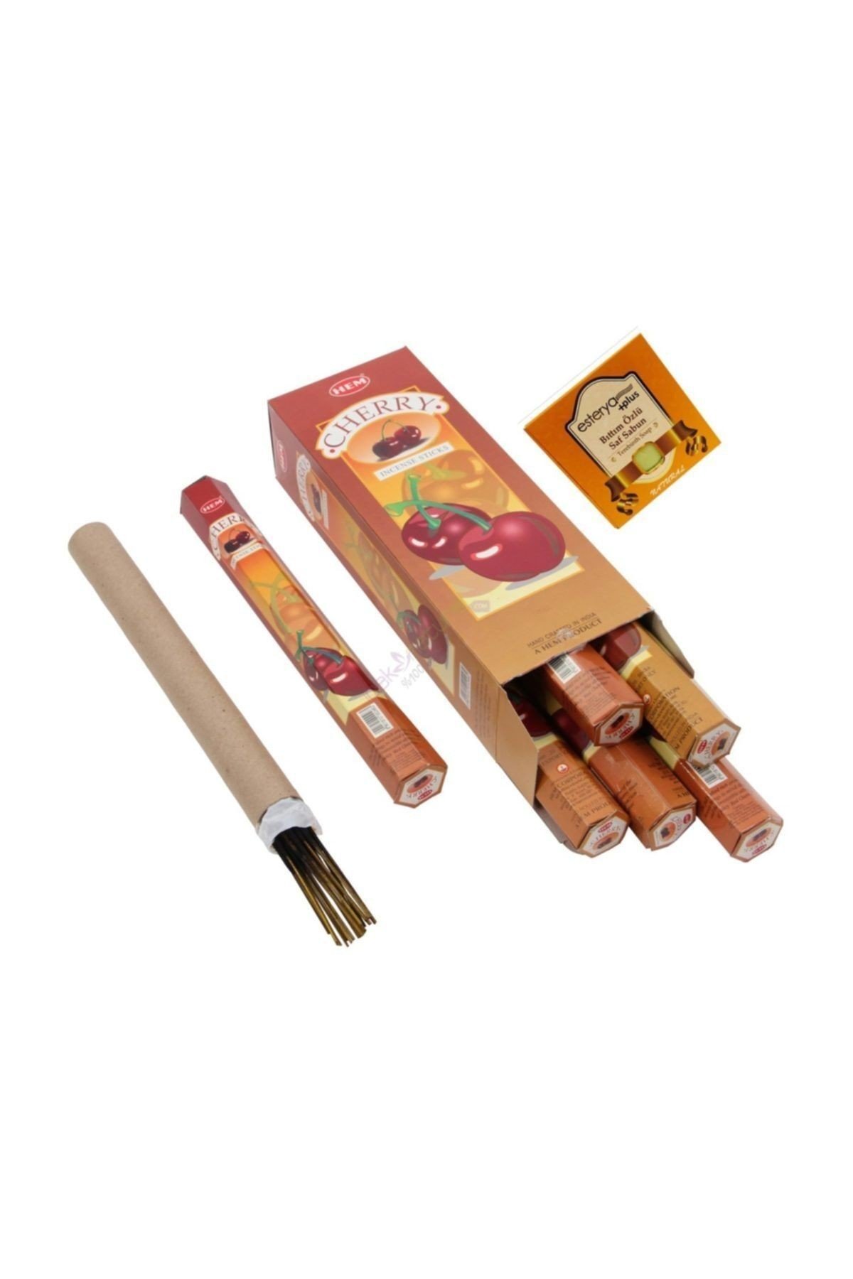Cherry Vişne Kokulu 6 Lı Tütsü Ve Esterya Plus Kefir Sabunu