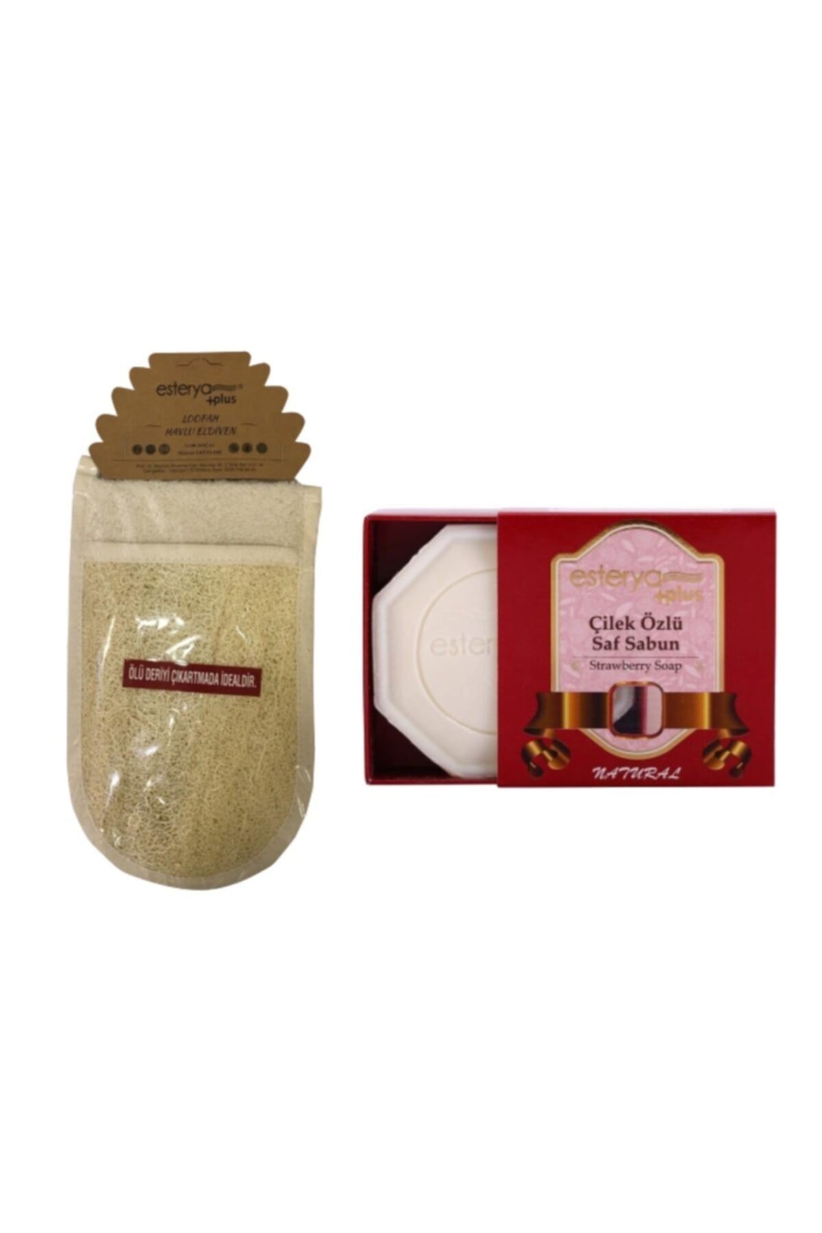 Çilek Özlü Saf Sabun 125 gr Ve Vücut Kesesi