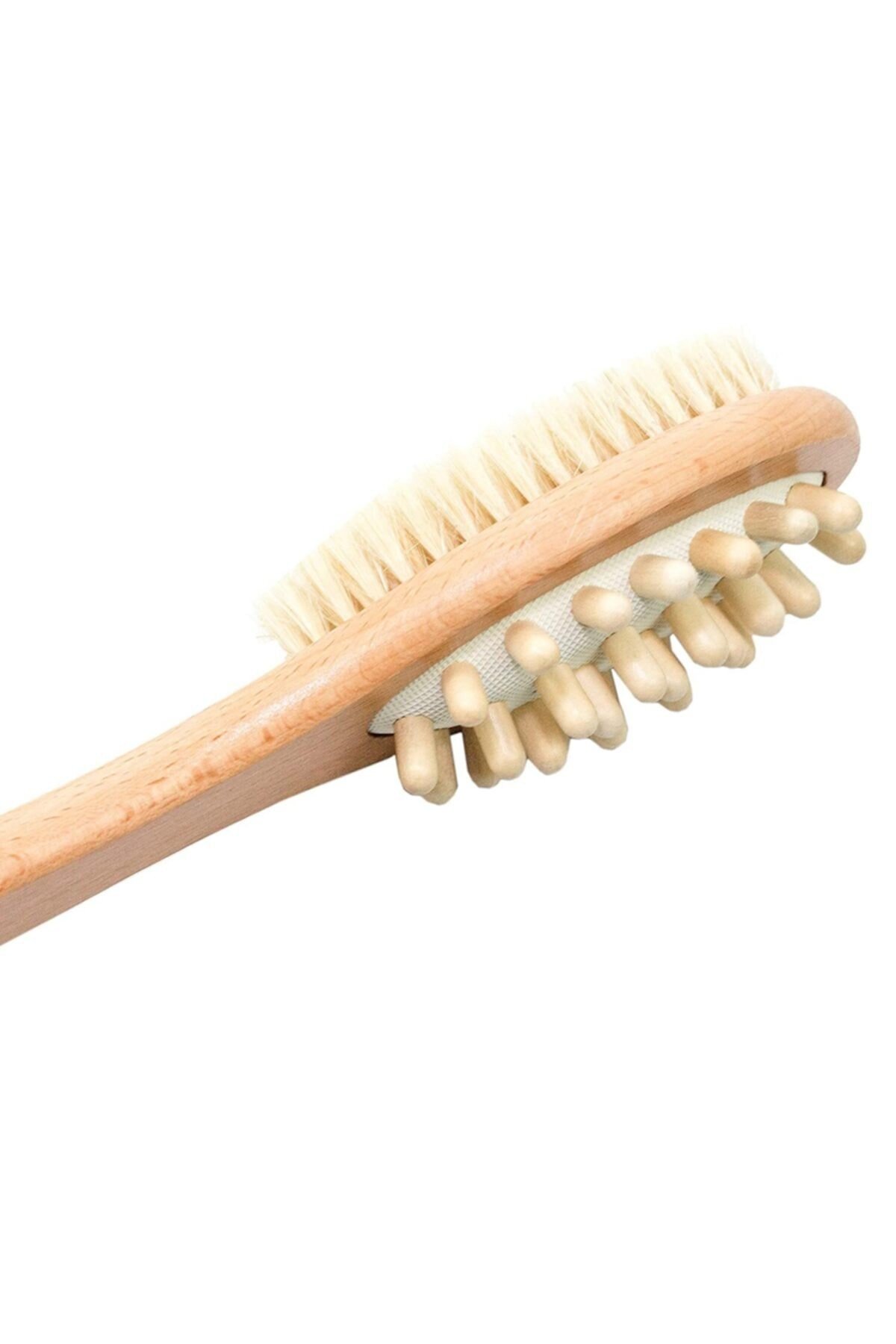 Doğal Bambu Çift Taraflı At Kılı Ve Masaj Fırçası