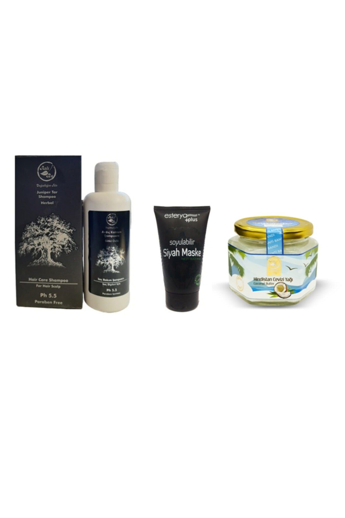 Hindistan Cevizi Yağı+ Ardıç Katranı Şampuanı+ Esterya Plus Soyulabilir Siyah Maske