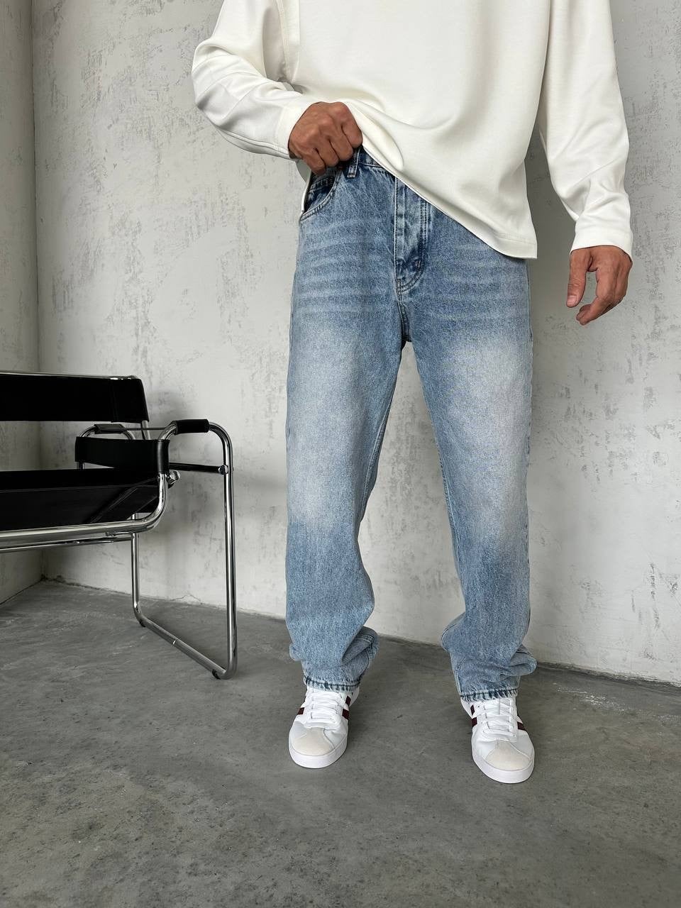 BAGGY KOT PANTOLON MAVİ