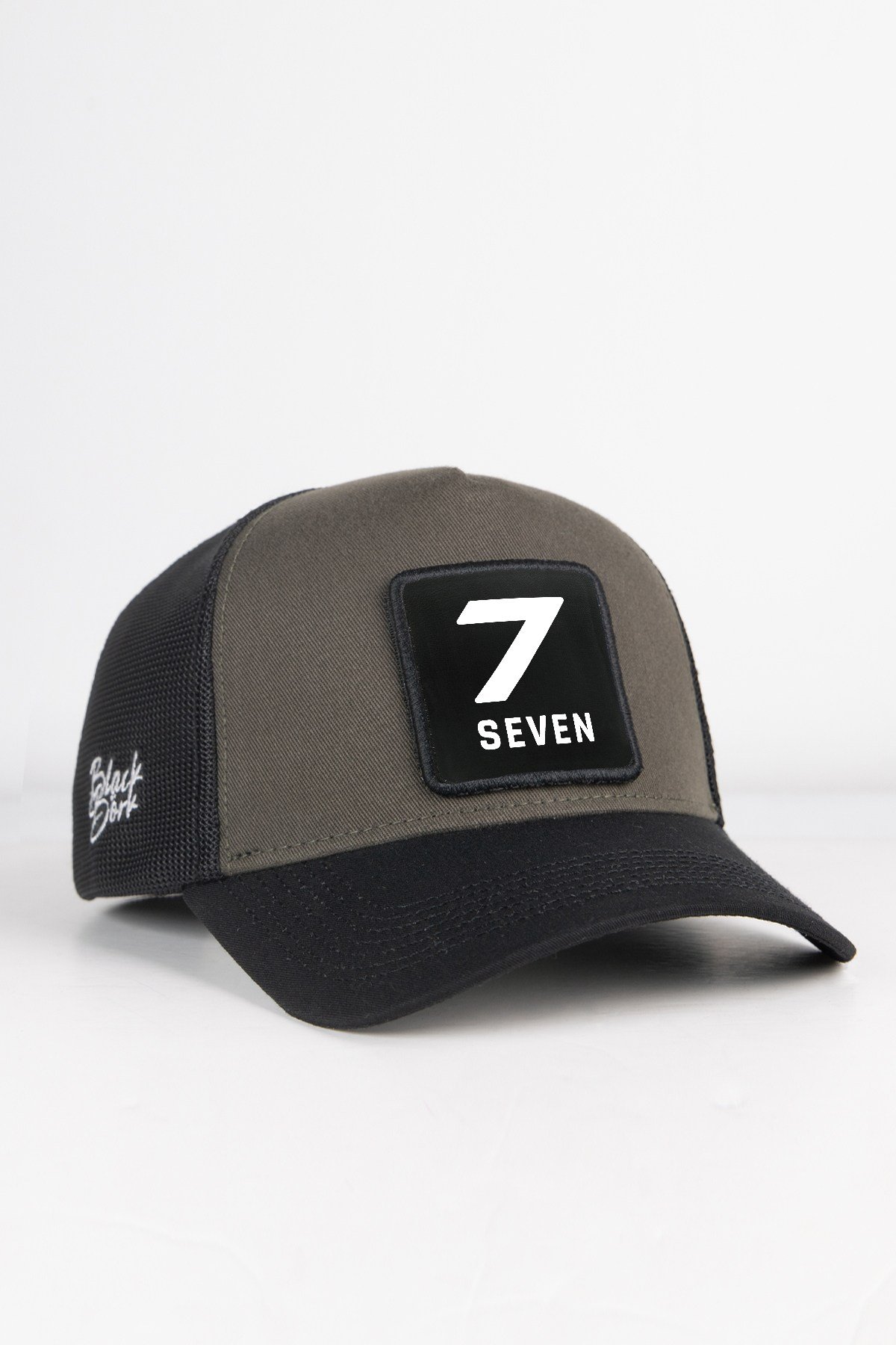 7 Numara Logolu Siyah-Haki Trucker