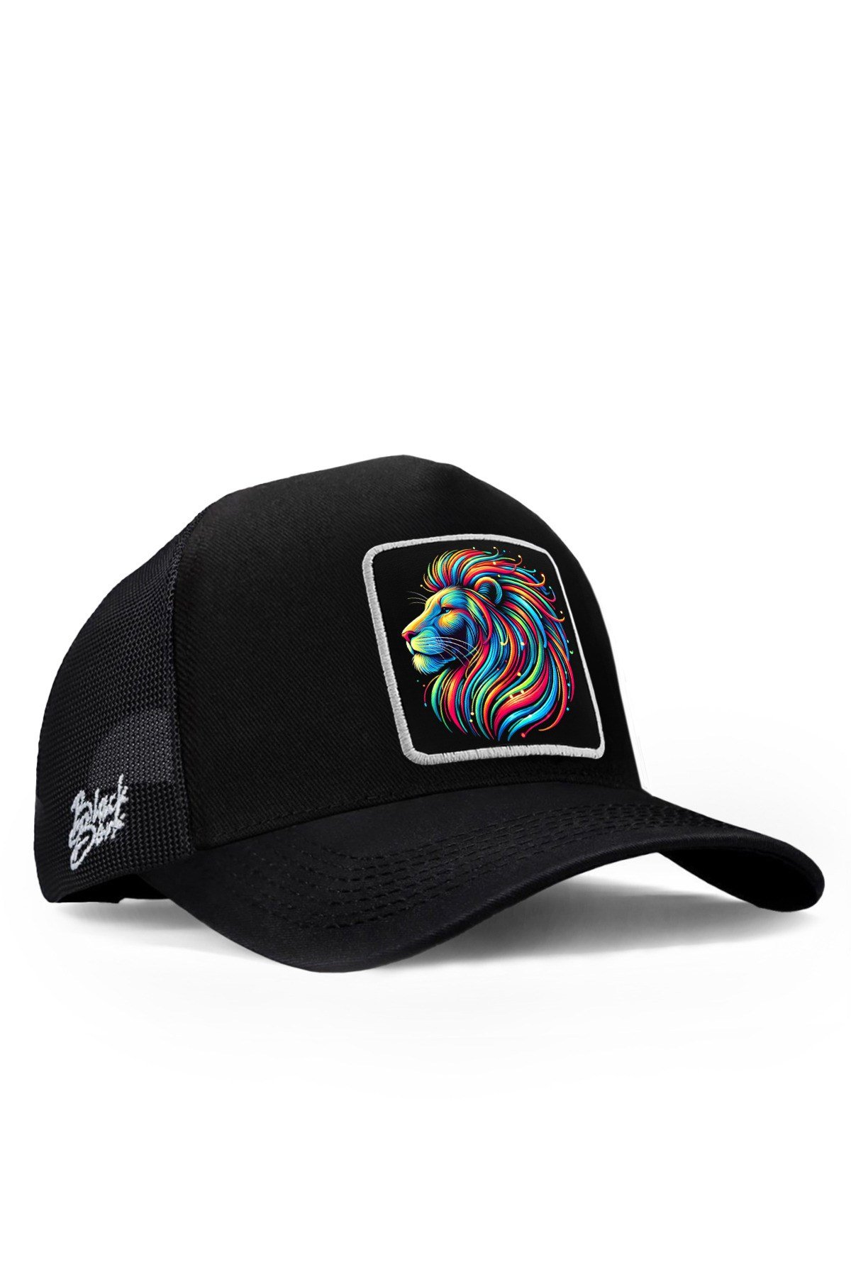 Aslan Logolu Siyah Trucker Şapka
