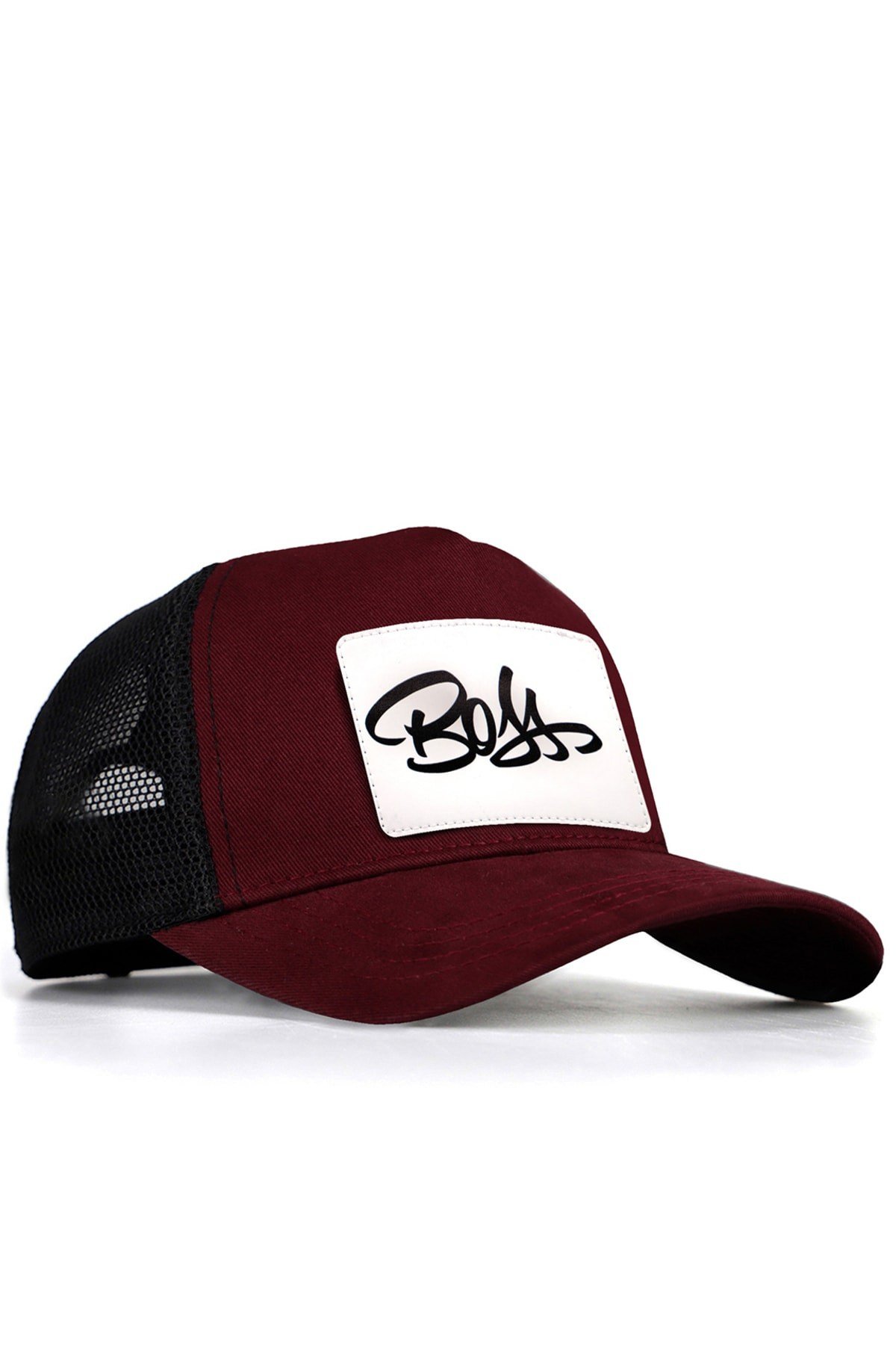 Blackbörk V2 Unisex Trucker Boss61 Kod Logolu Bordo Cap Şapka