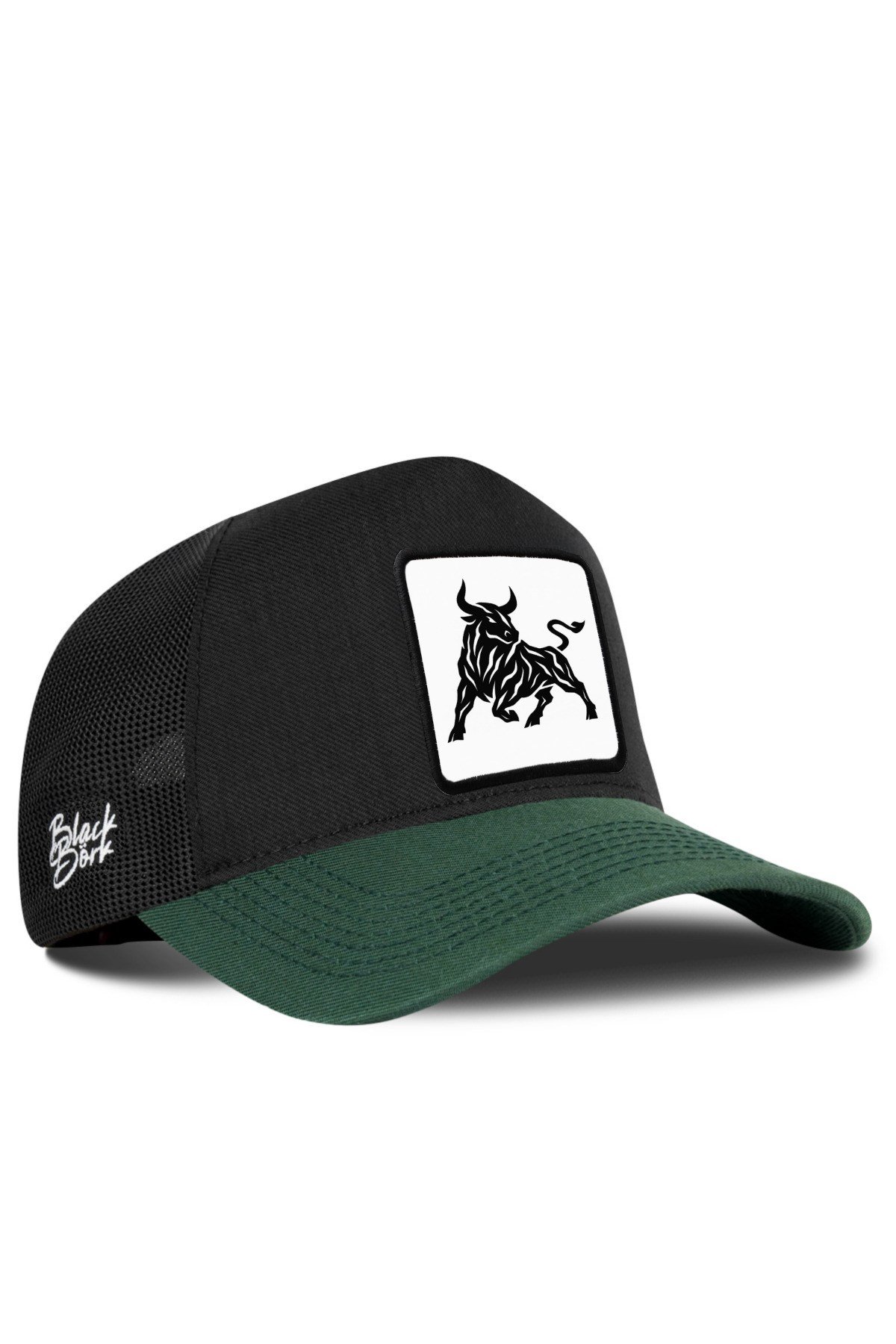 Boğa Logolu Cordura Petrol Yeşili-Siyah Trucker Şapka