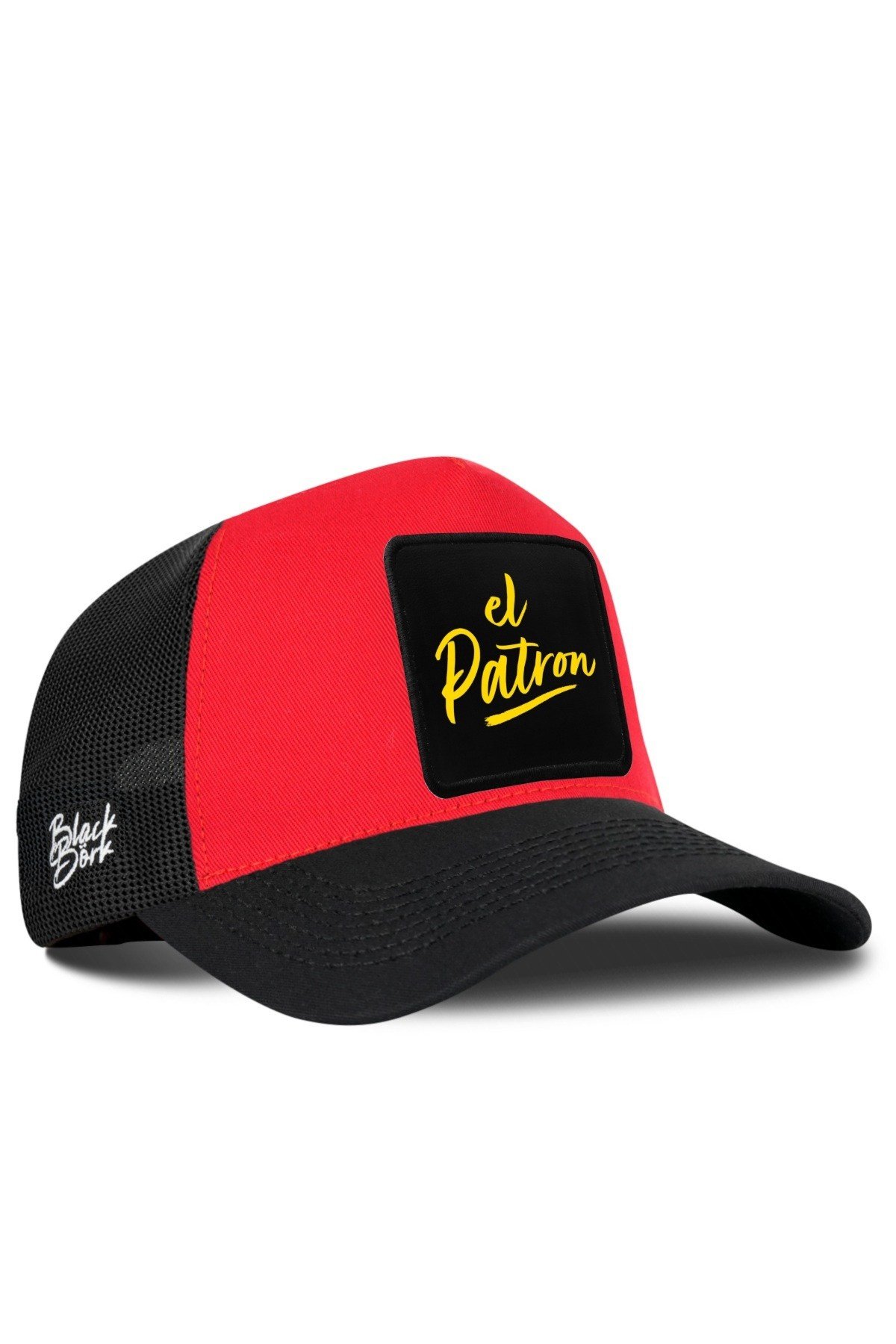 El Patron Logolu Siyah-Kırmızı Trucker Şapka