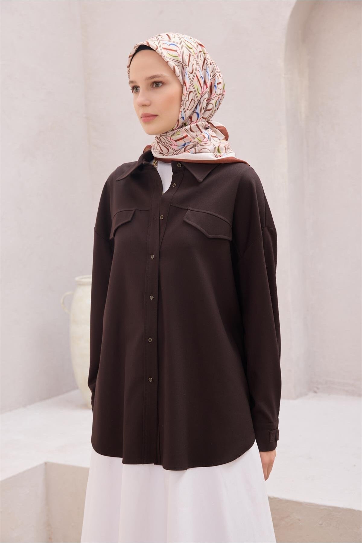 Fresh İmza Desen Kiremit Nova Eşarp 1013 - 11