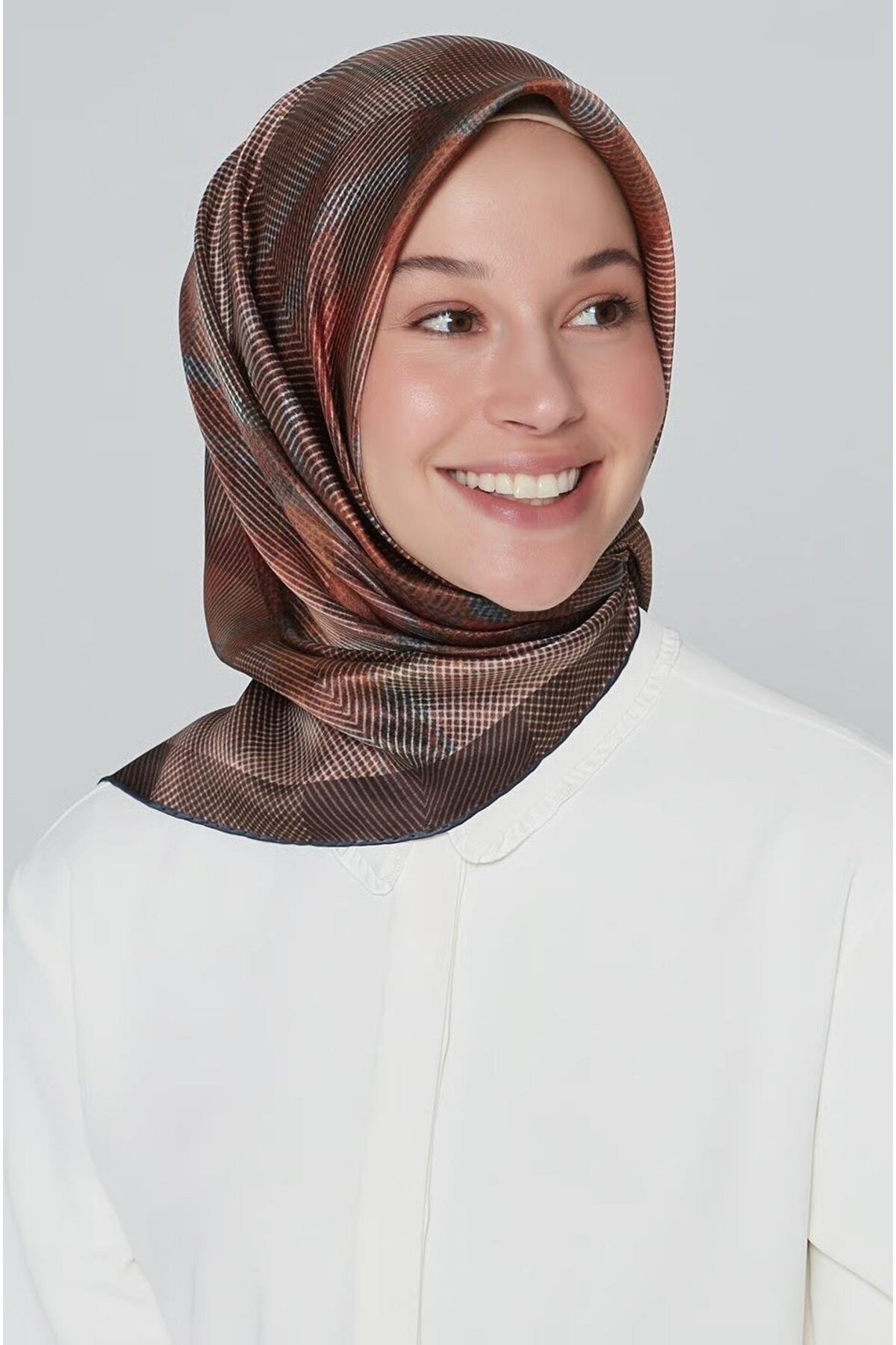 İpek Eşarp Nostalji - 8210-03 Kahve Twill