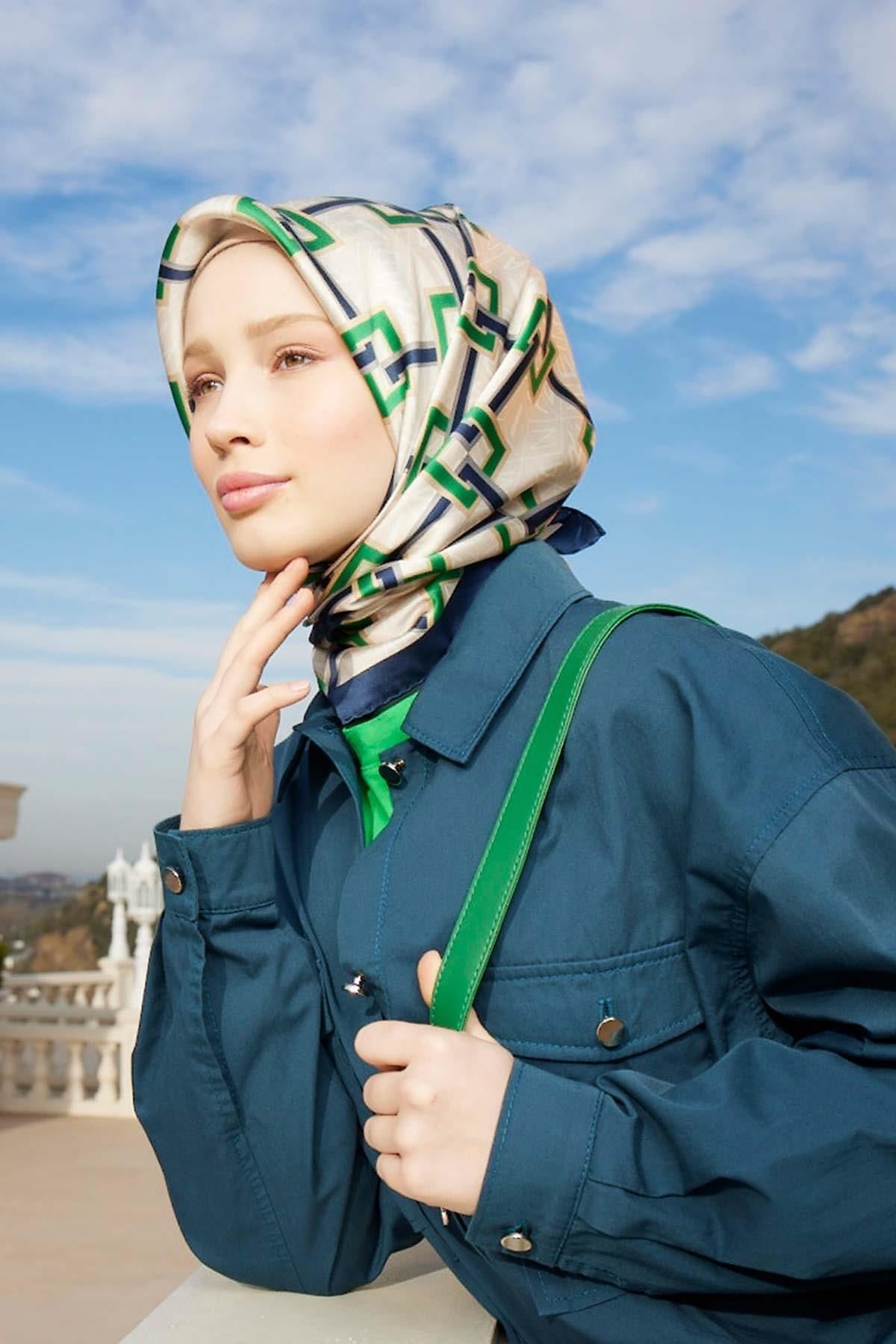 İpek Eşarp Nostalji Serisi Twill 8940d01 32 -twill Ipek