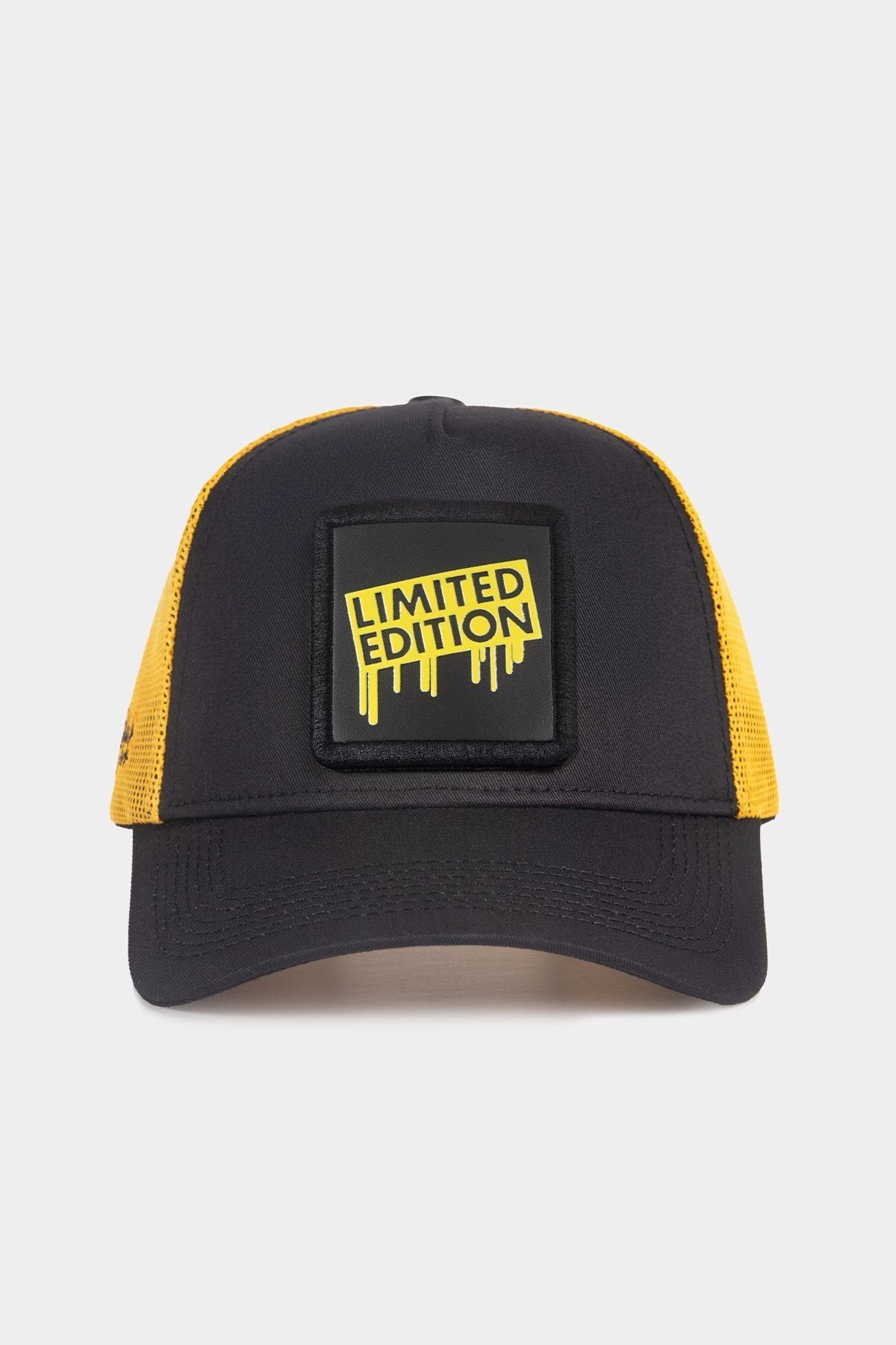 Limited Edition Logolu Siyah-Sarı Trucker Şapka