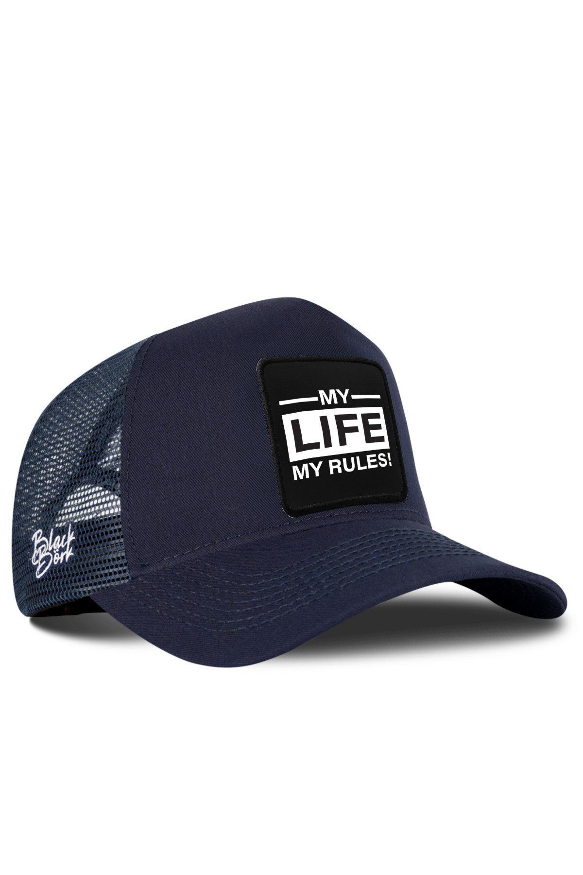 My Life My Rules Logolu Lacivert Trucker Şapka