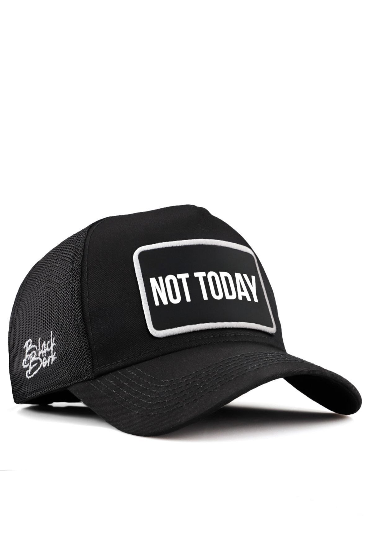 Not Today Logolu Siyah Trucker Şapka