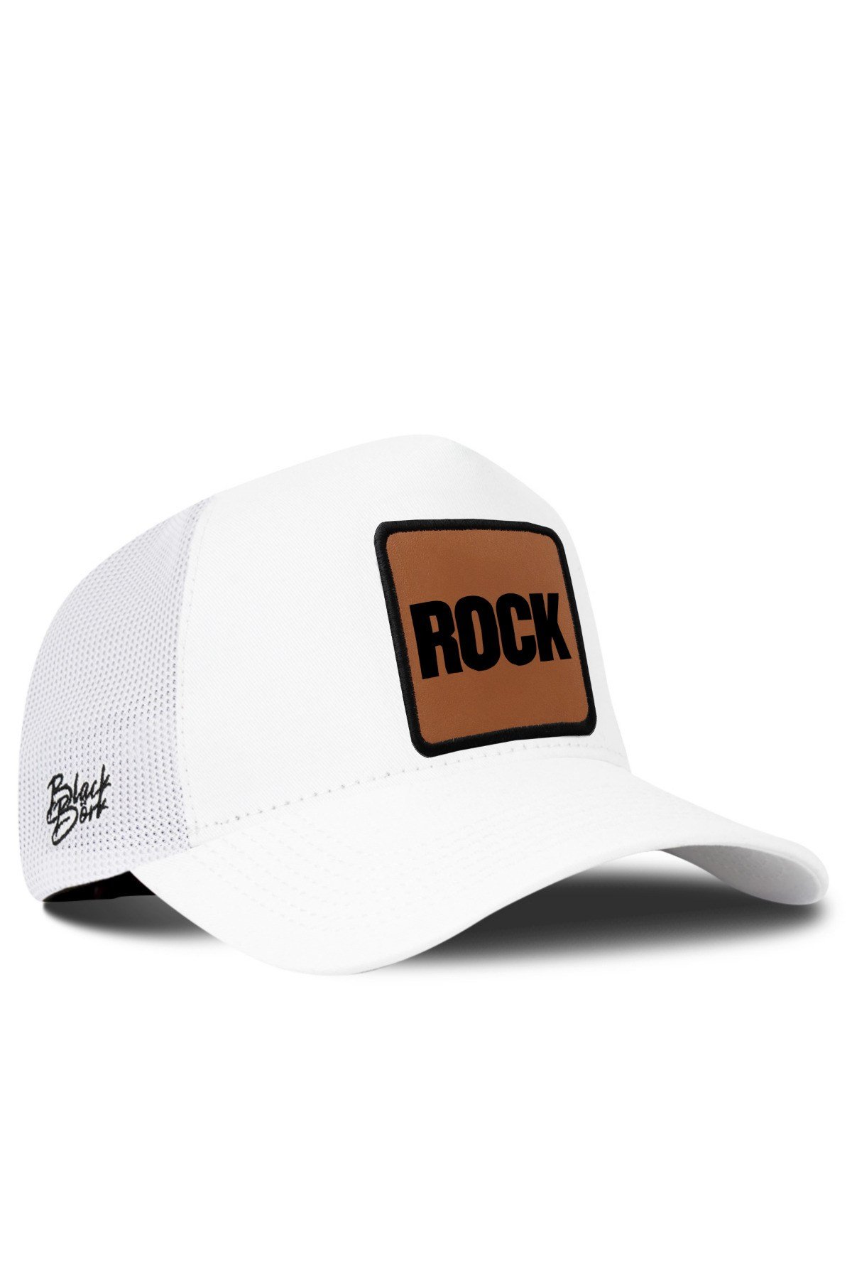 Rock Logolu Beyaz Trucker Şapka