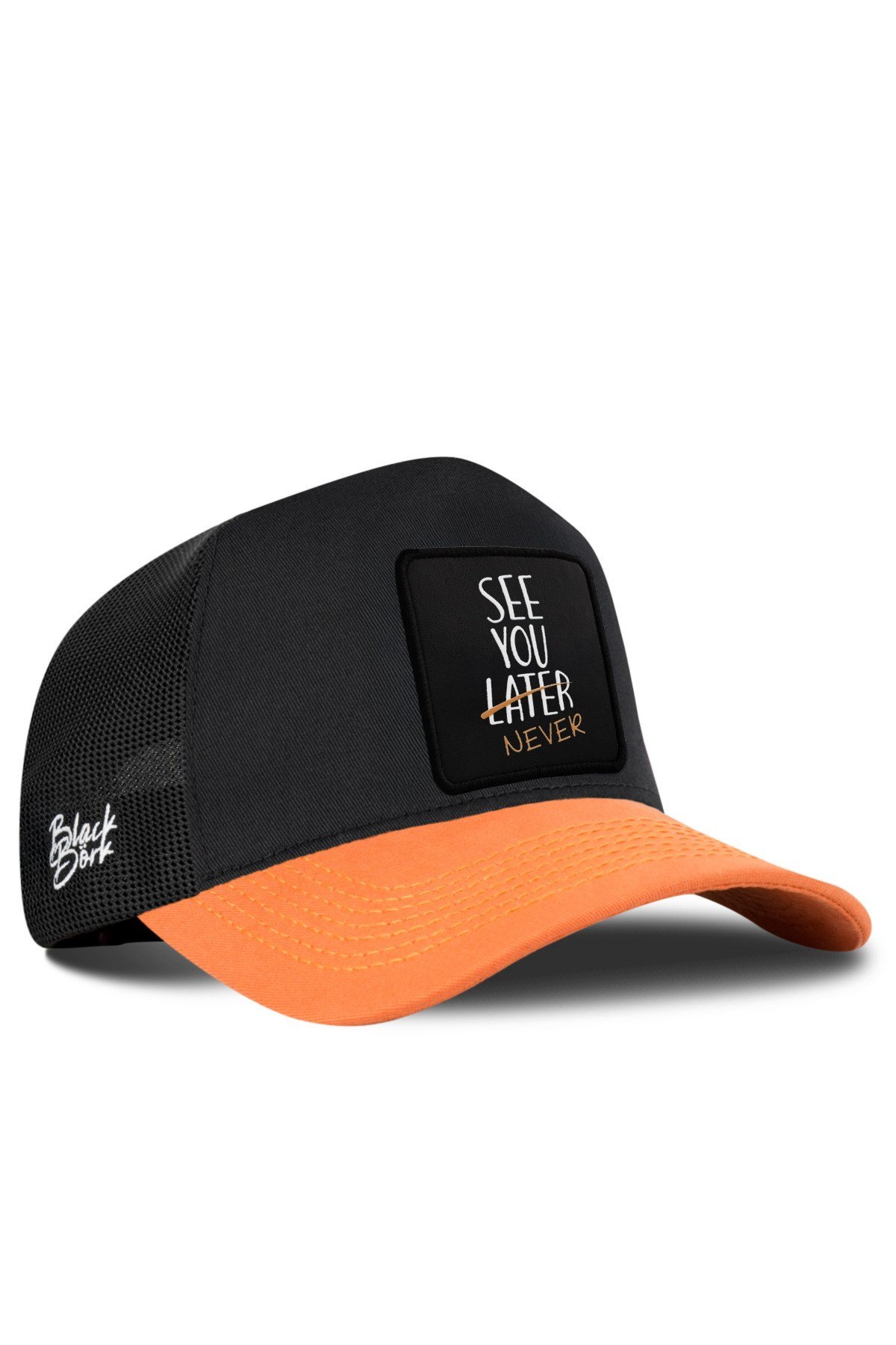 See You Later Never Logolu Kiremit-Siyah Trucker Şapka