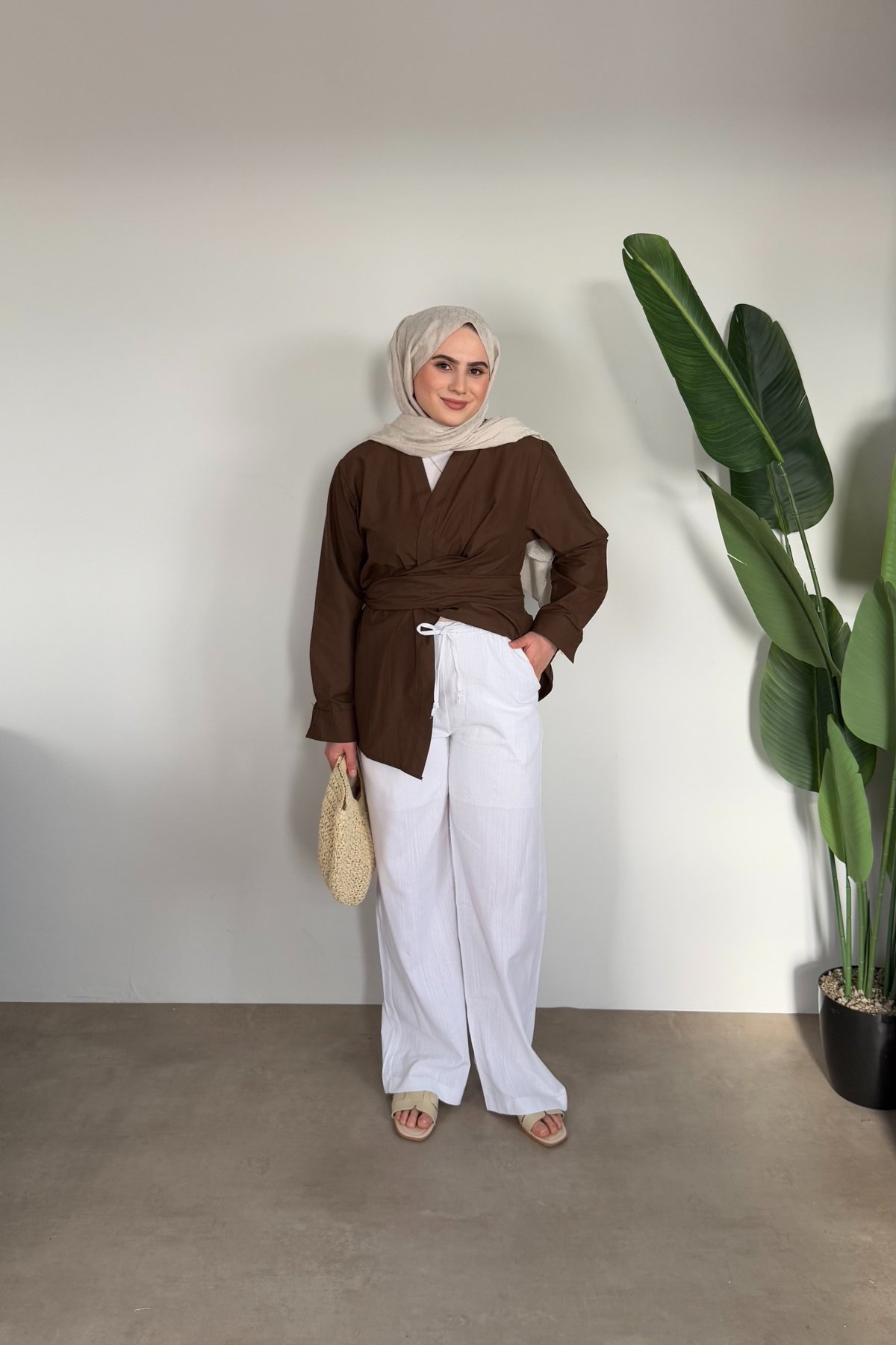 Keten Pantolon | Beyaz