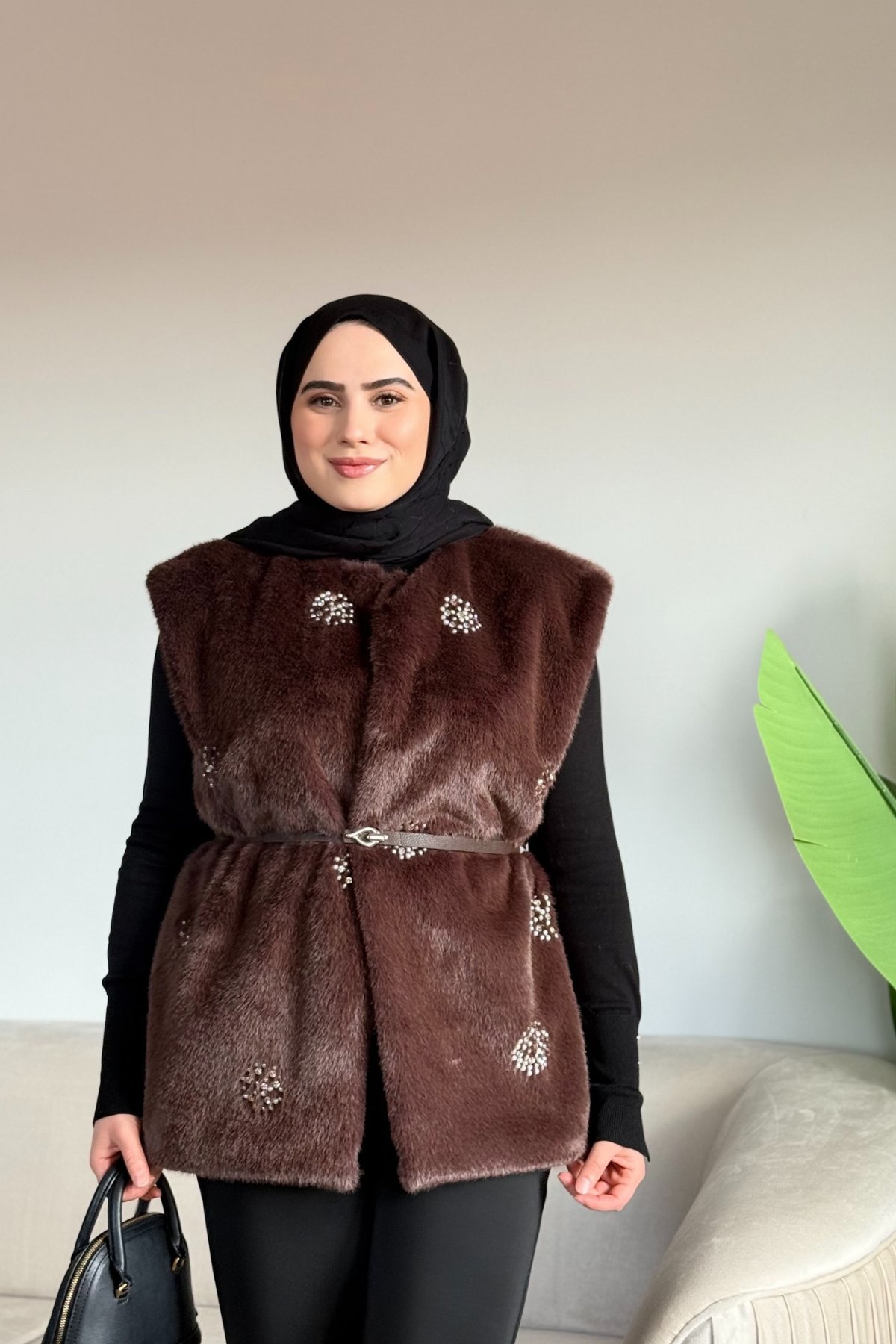 Mira Kürk Yelek | Kahverengi