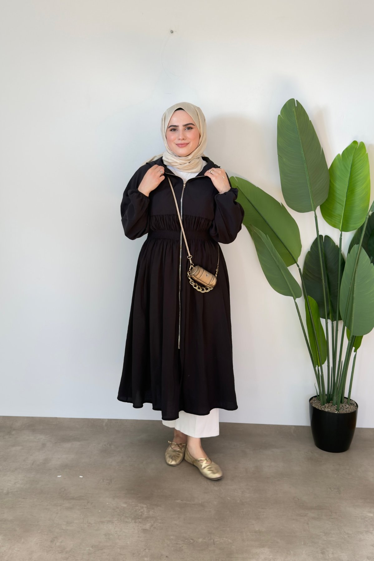 Vera Modal Fermuarlı Kap | Siyah
