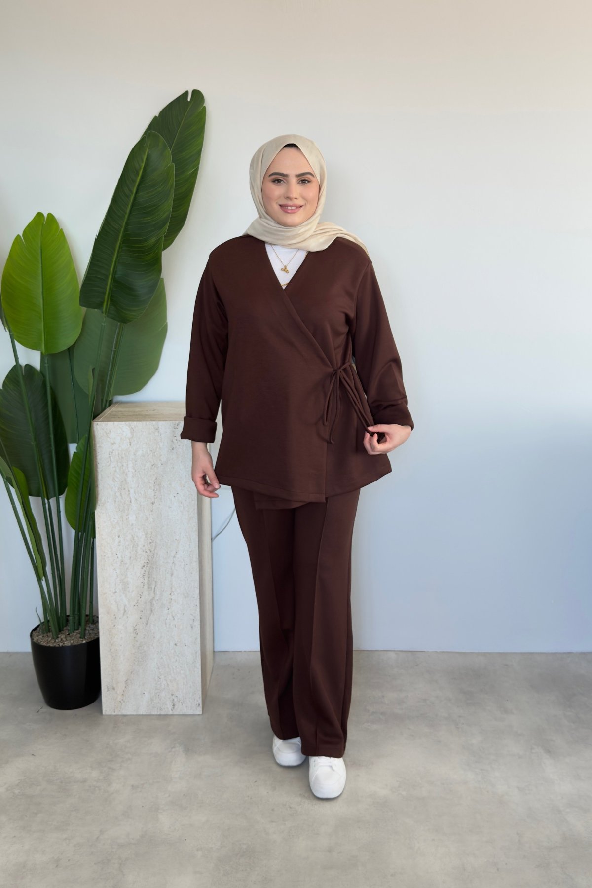 Yandan Bağlamalı Oysho Takım | Kahve