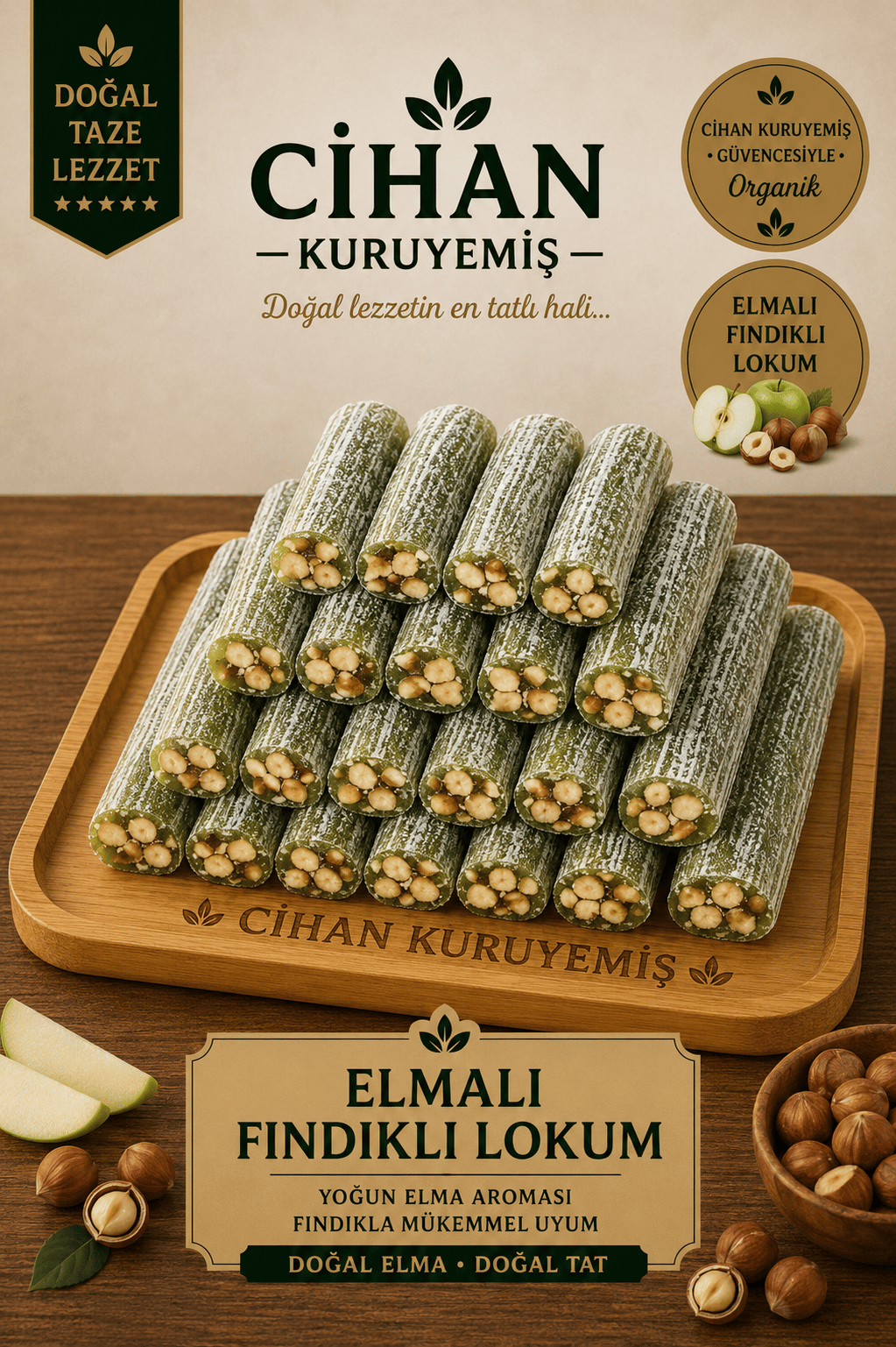 Elmalı Fındıklı Fitil Lokum