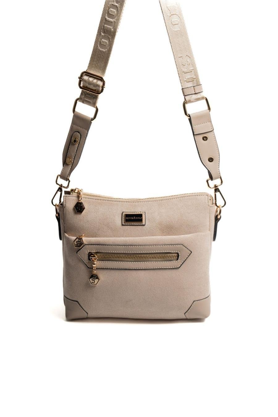 Silver & Polo SP1110 Kadın Çapraz Çanta Süet Bej-Kum