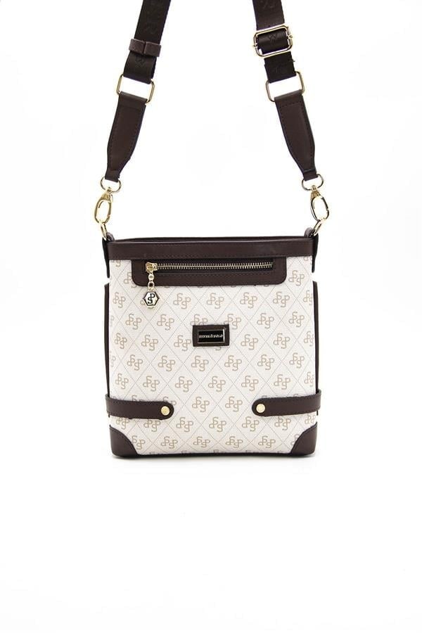 Silver & Polo SP1120 Kadın Çapraz Çanta Monogram Bej-Kahve