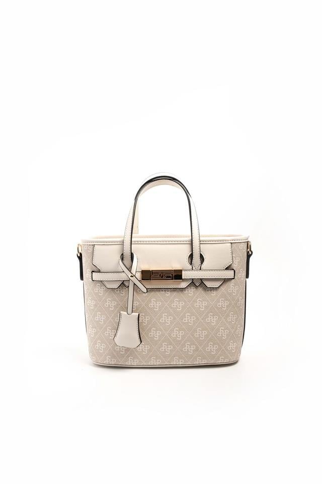 Silver & Polo SP1185 Kadın El Çantası Monogram Taş-Kemik