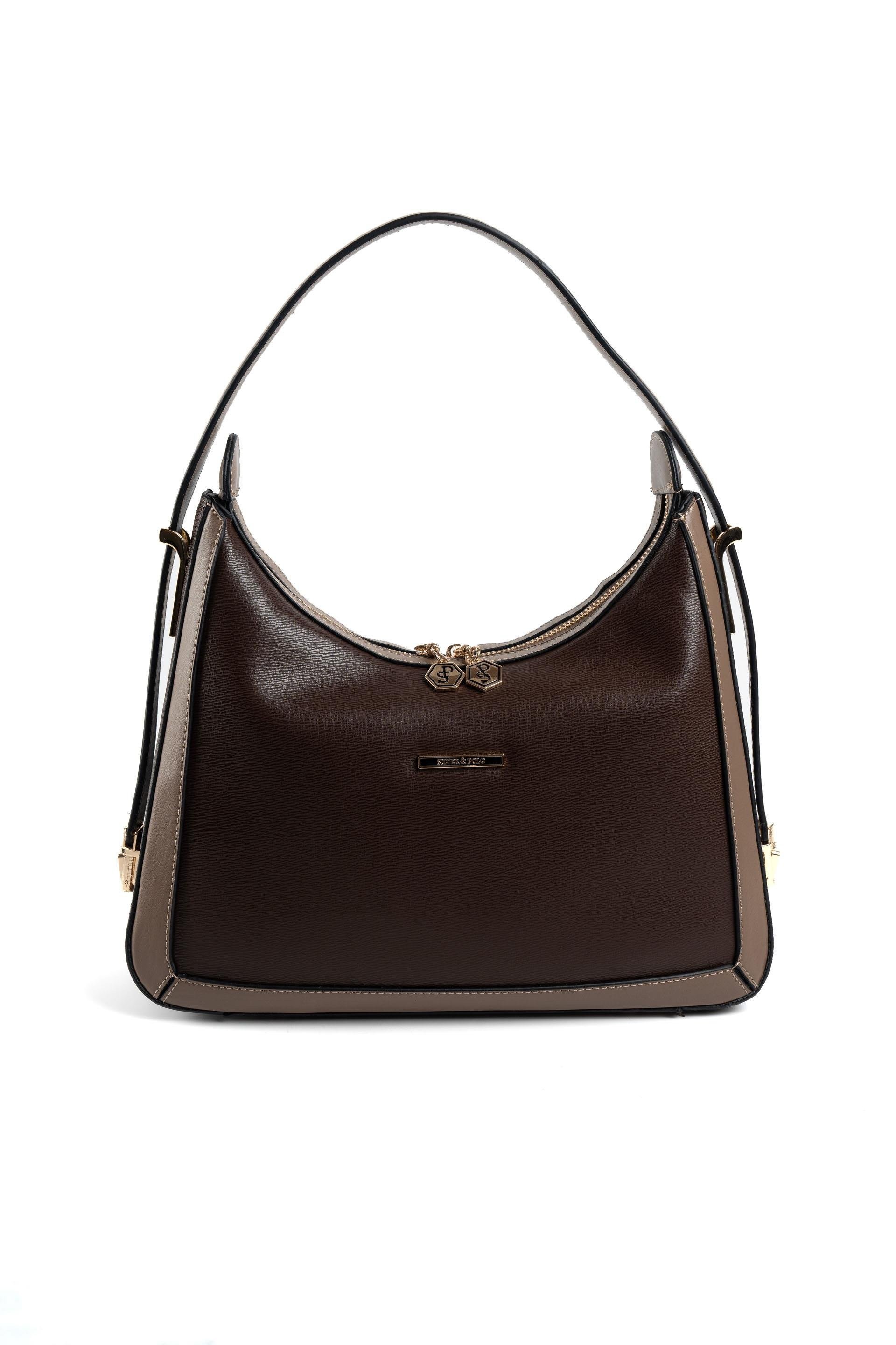 Silver & Polo SP1187 Kadın Omuz Çantası Düz Kahve-Vizon