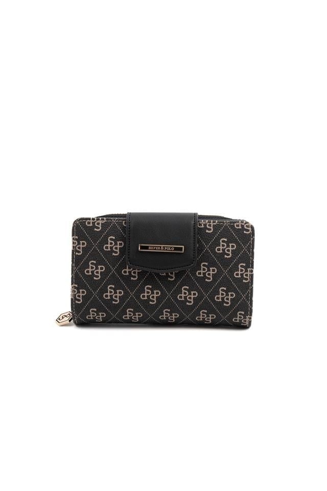 SP1202 Kadın Cüzdan & Kartlık Monogram Füme-Siyah