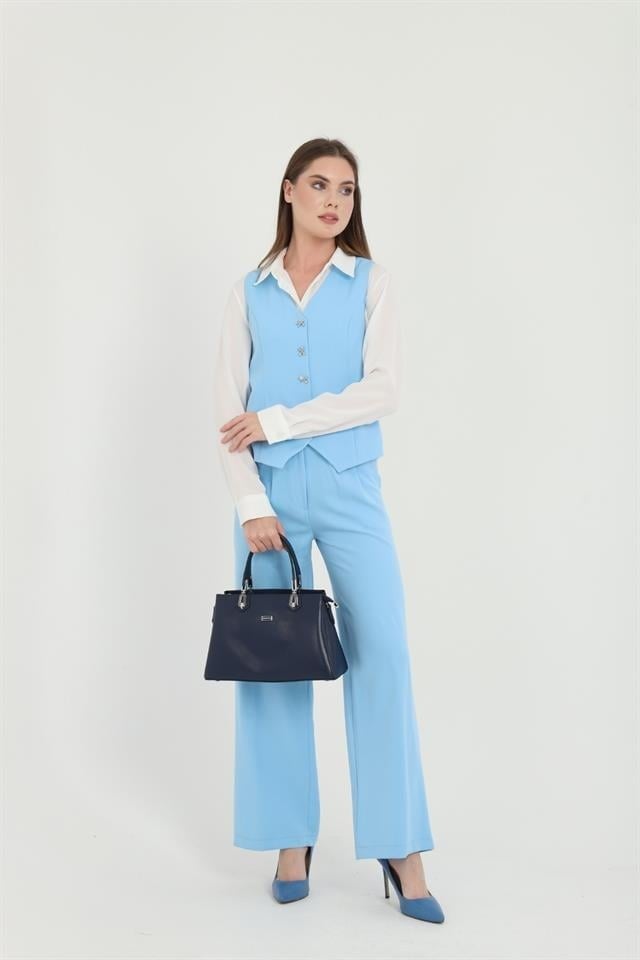 Silver & Polo SP1253 Kadın El Çantası Düz Lacivert