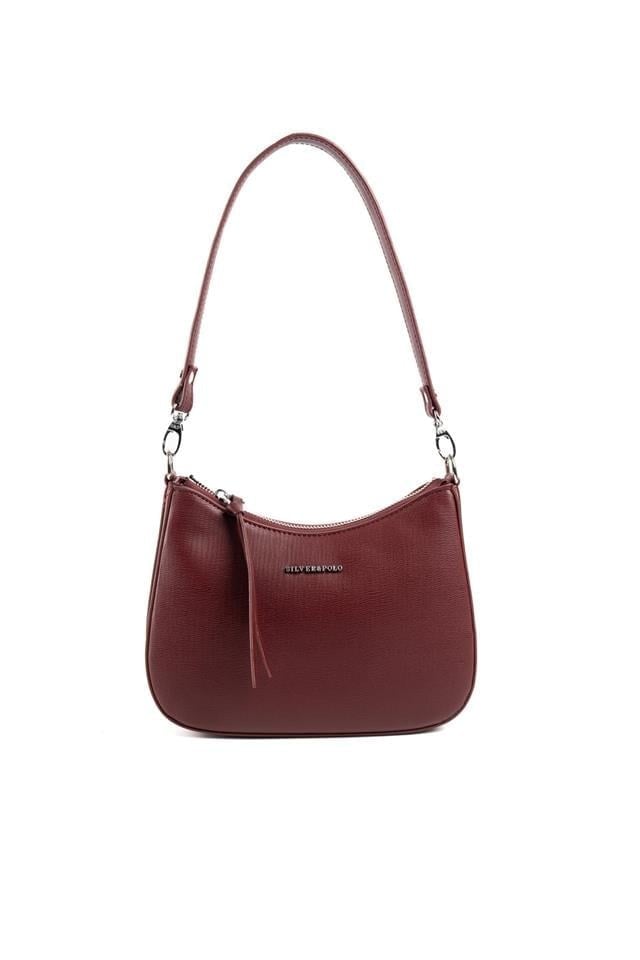 Silver & Polo SP1259 Kadın Omuz Çantası Düz Bordo