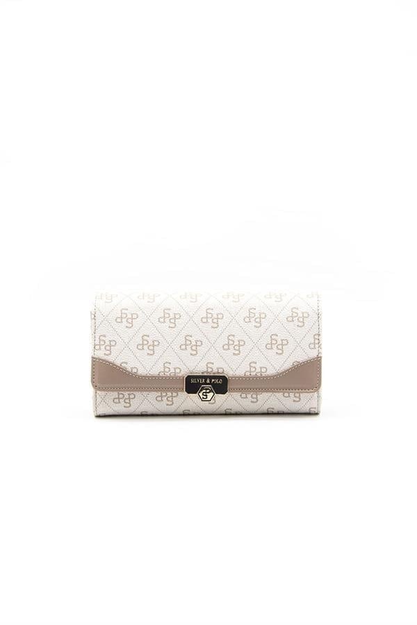 Silver & Polo SP979 Kadın Cüzdan & Kartlık Monogram Bej-Kum