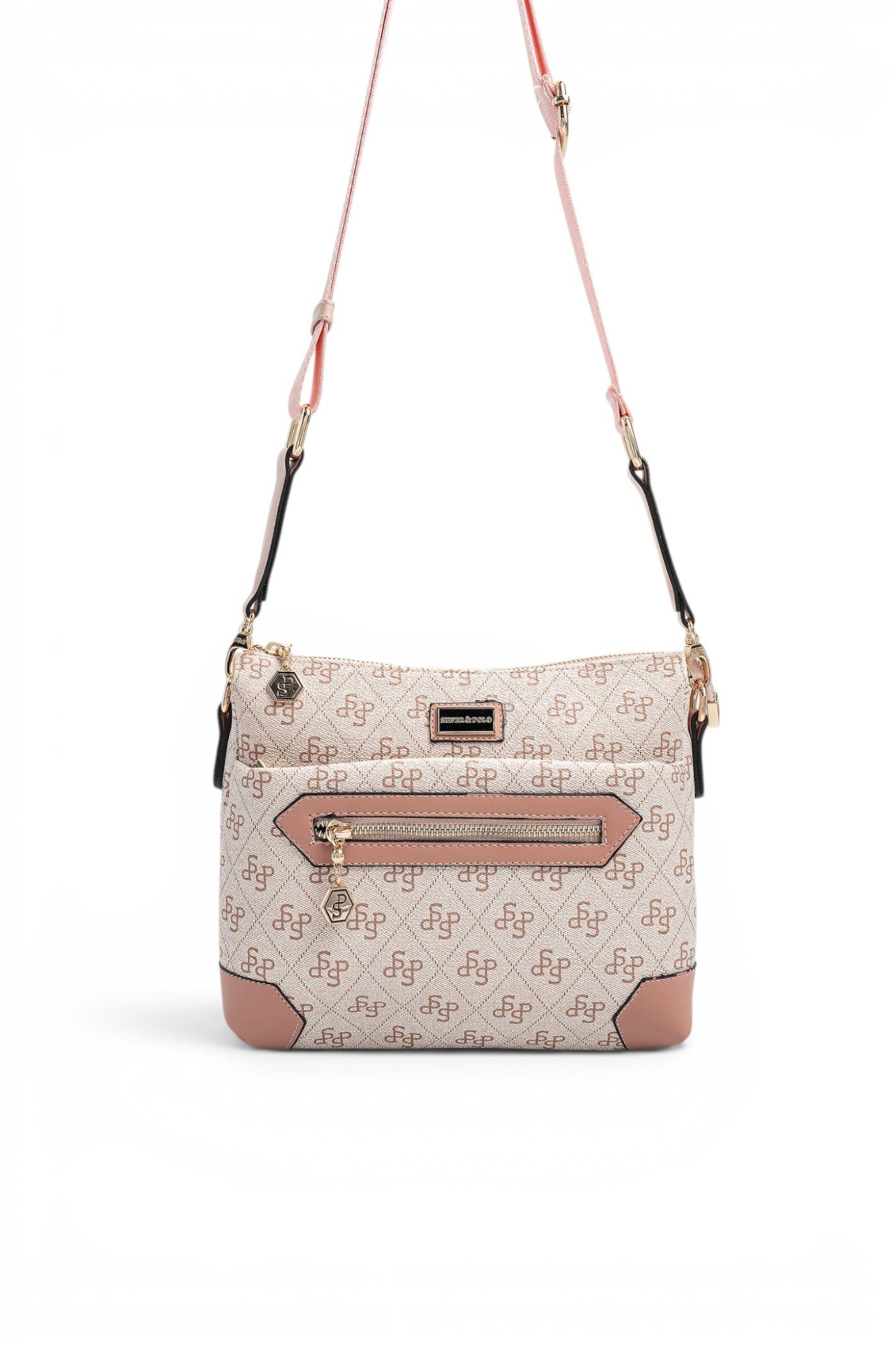 SP1110 Kadın Çapraz Çanta Monogram Pembe - Pudra SP1110-M178